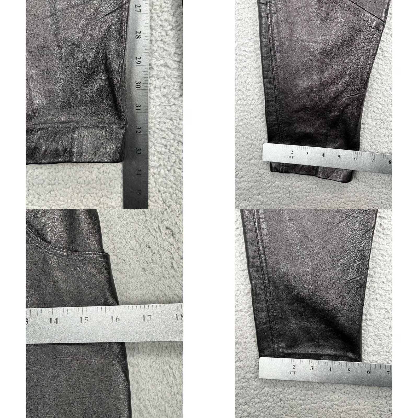 Vintage Wilsons Leather Pants Womens 6 Black Leather Straight Leg Casual Pockets Preppy Ladies Size 28" / US 6 / IT 42 - 8 Thumbnail