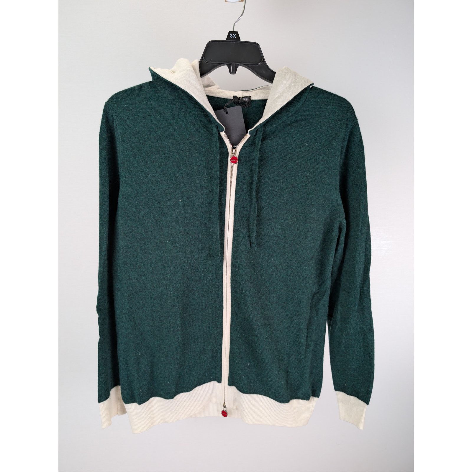 Kiton o1rshd1 CC20 Sweater Zip Hoodie Cardigan in Green Size US M / EU 48-50 / 2 - 2 Thumbnail