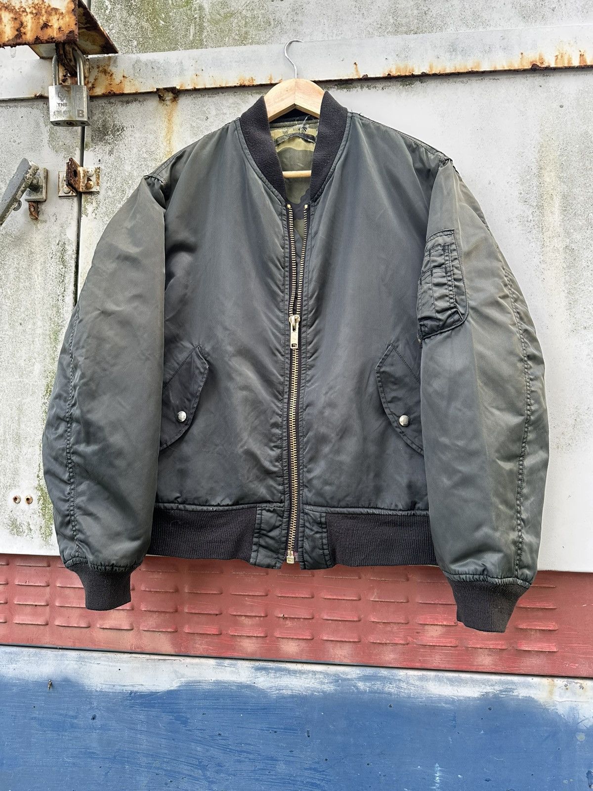 Vintage 🪖Vintage Faded MA-1 Man Intermediate Bomber Jacket Size US M / EU 48-50 / 2 - 5 Thumbnail