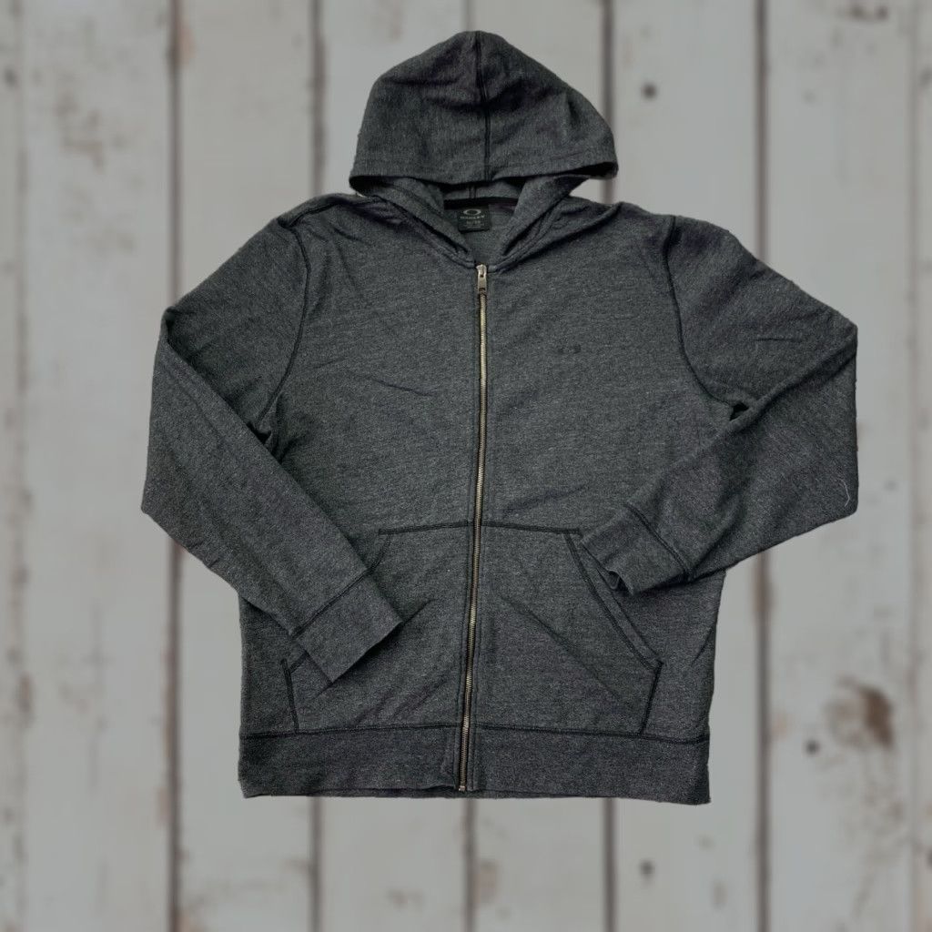 Oakley VINTAGE Oakley Hoodie Mens XL Gray Sweatshirt Zip Up Size US XL / EU 56 / 4 - 1 Thumbnail