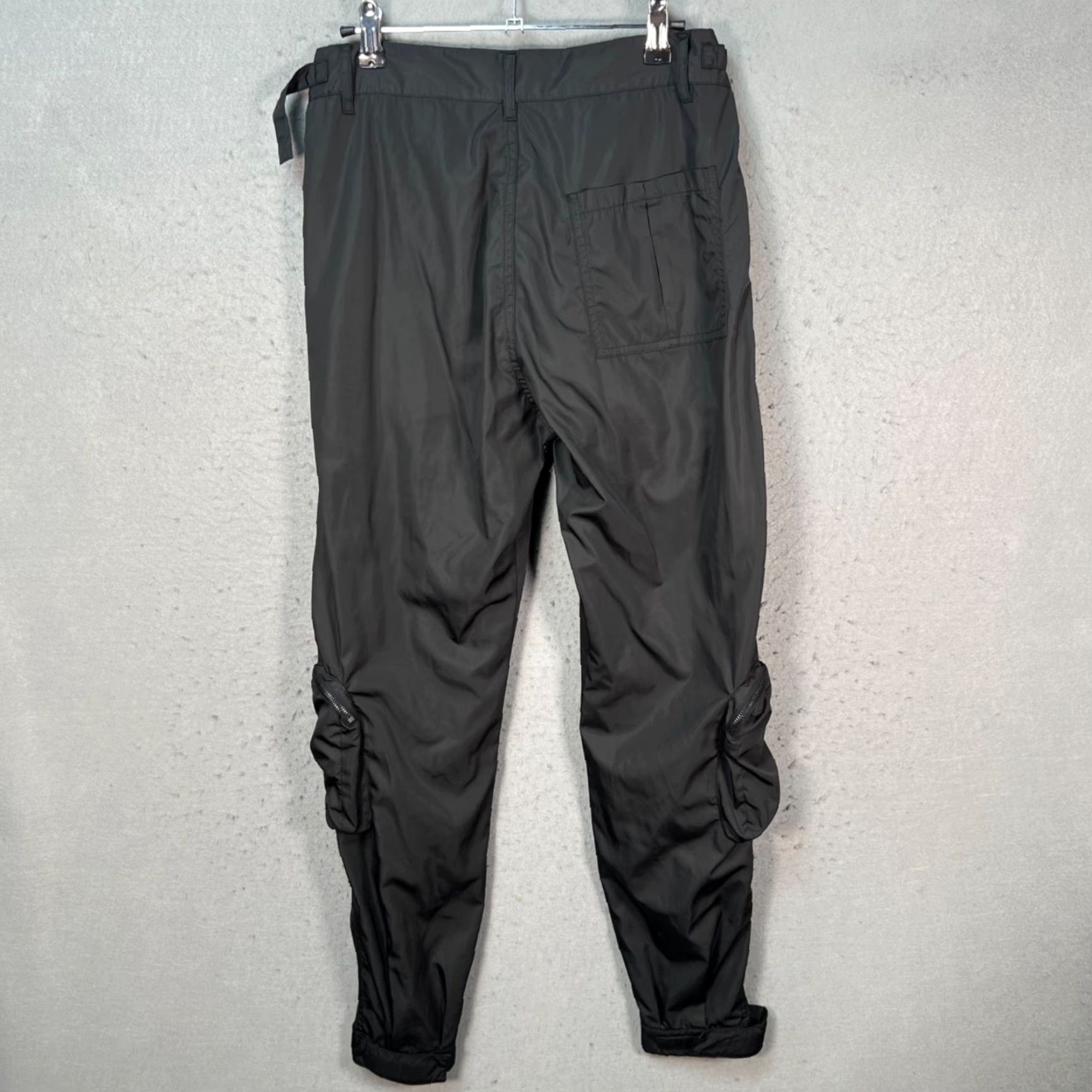 Vintage Represent England Mens XS Black Cargo Pants - Tapered Leg, Cargo Pocket, Polyester, Logo, Regular, 29in Inseam, Size XS, Vintage No, Men Size US 27 - 2 Thumbnail
