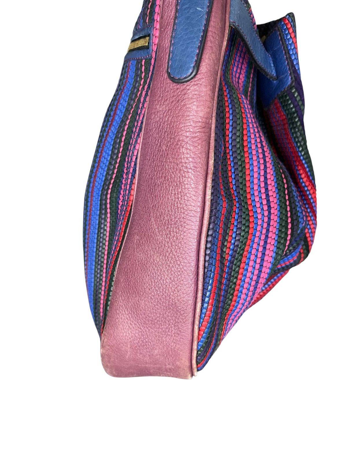 Delvaux RARE🔥Vintage Delvaux Woven Stripe Leather D Charm Bag Size ONE SIZE - 8 Thumbnail