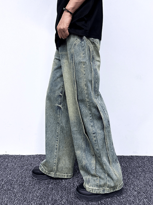 Japanese Brand × Jean Men's washed distressed American style button-down jeans Size US 32 / EU 48 - 3 Thumbnail
