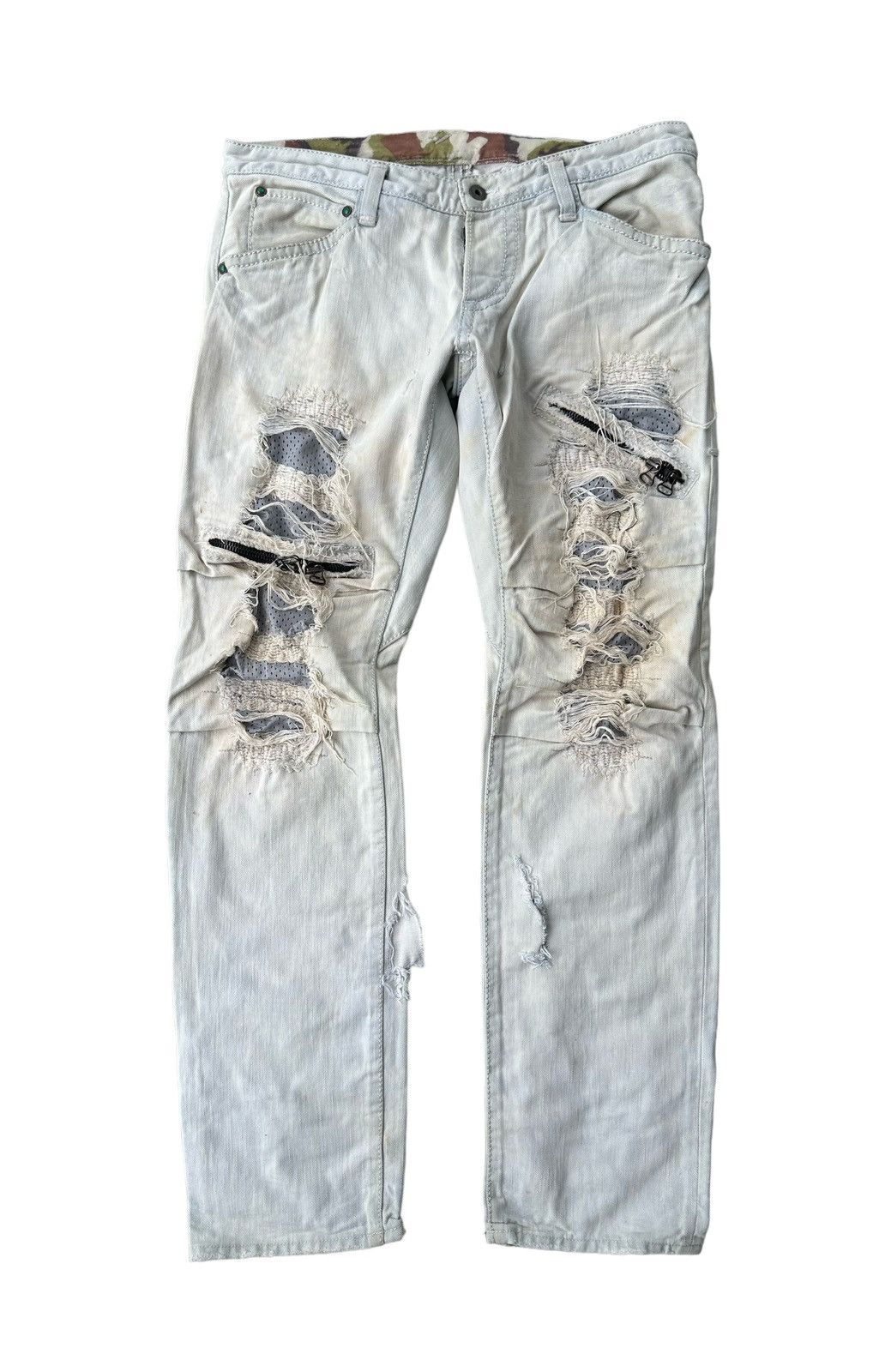Designer Izreel Kazuhiro Takakuro distressed style sedi denim jeans Size US 34 / EU 50 - 3 Thumbnail