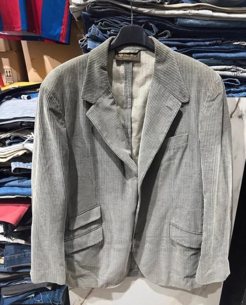 Loro Piana Loro Piana Thick velvet striped jacket, grey Size US L / EU 52-54 / 3 - 1 Thumbnail