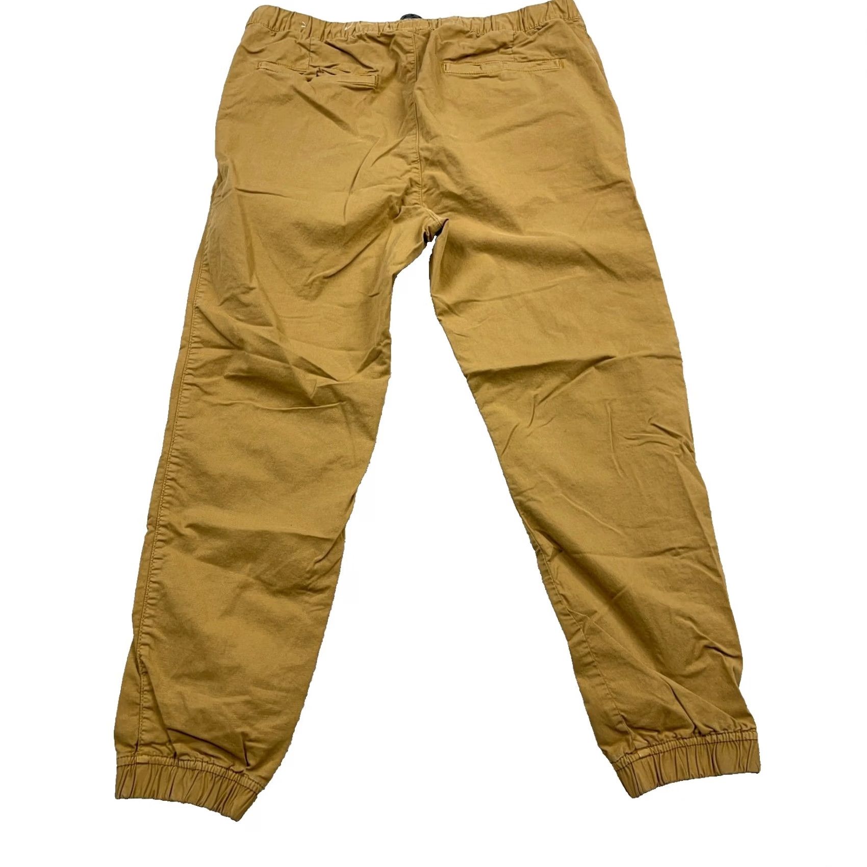 American Eagle Outfitters American Eagle Pants Joggers Men Medium Tan Brown Khaki Drawstring Tapered 33x26 Size US 31 - 2 Thumbnail