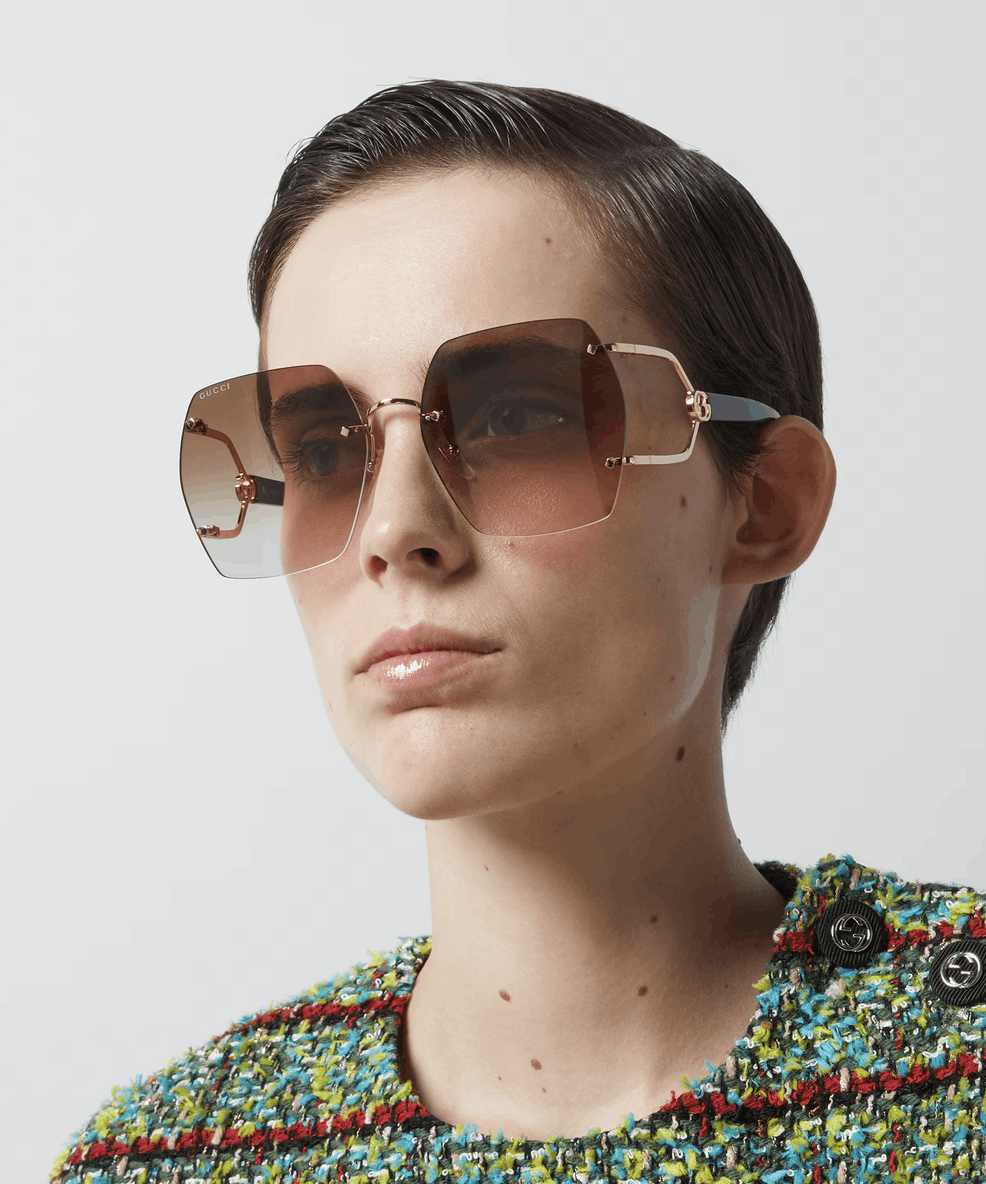 image of New Gucci Gg1562S - 002 Oversized Sunglasses in Brown, Women's