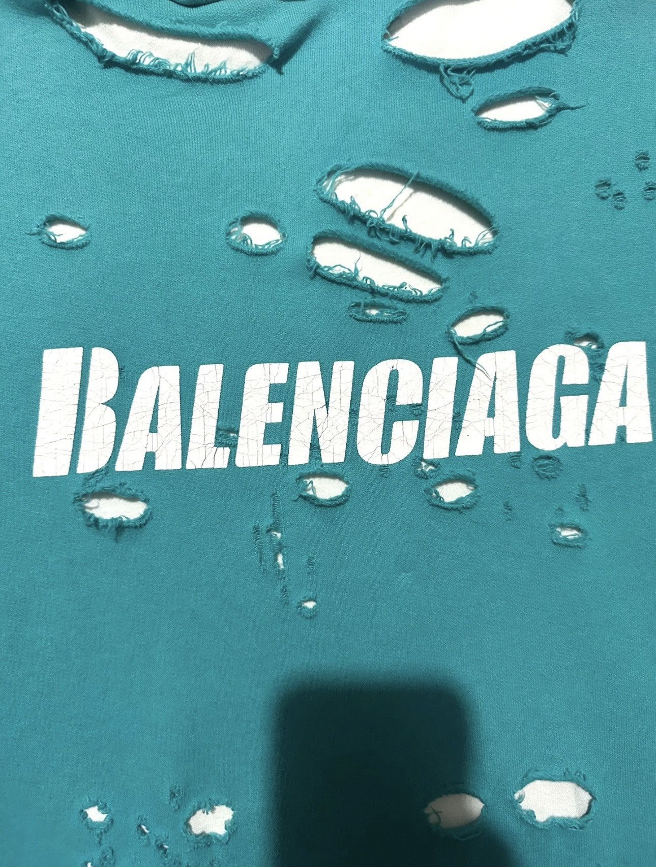 Balenciaga Balenciaga SS21 Destroyed Hoodie Size US S / EU 44-46 / 1 - 6 Thumbnail