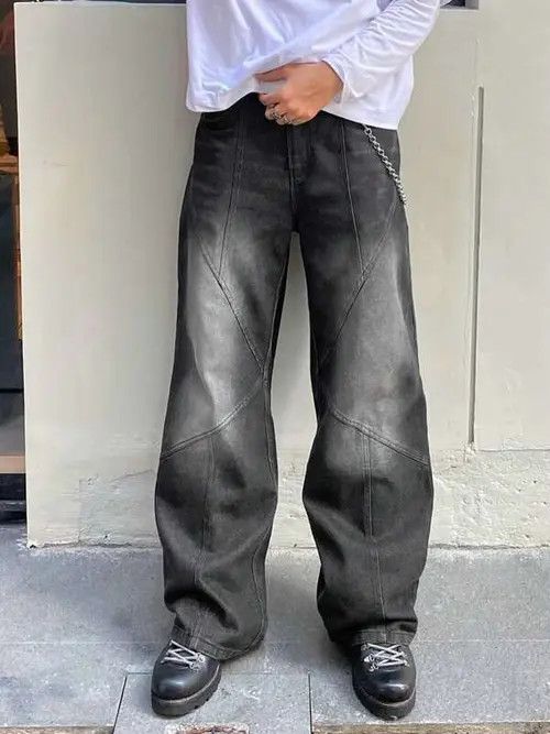 Jean × Vintage Washed Y2K baggy skate 90s denim jeans Size US 33 - 4 Thumbnail