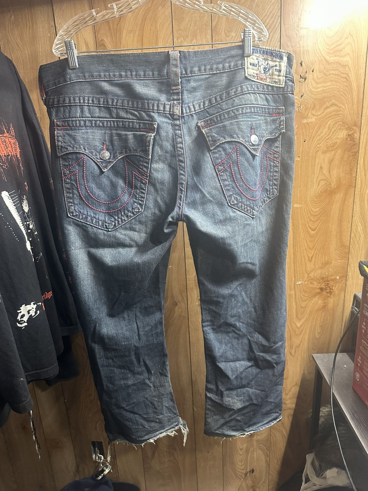 True Religion Red Stitching Straight legged Jean
