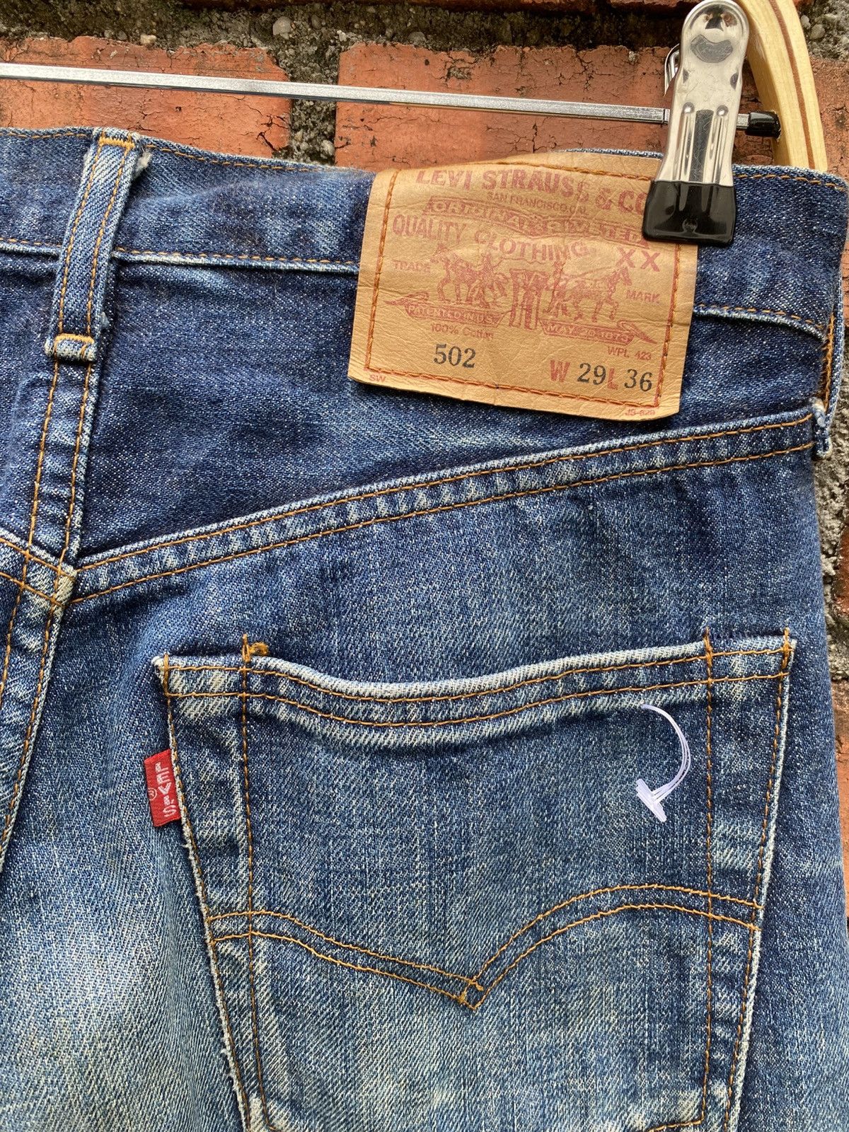 Levi's Vintage Clothing W29x32 Vintage levi's 502 big E redline denime distresed Size US 29 - 6 Thumbnail
