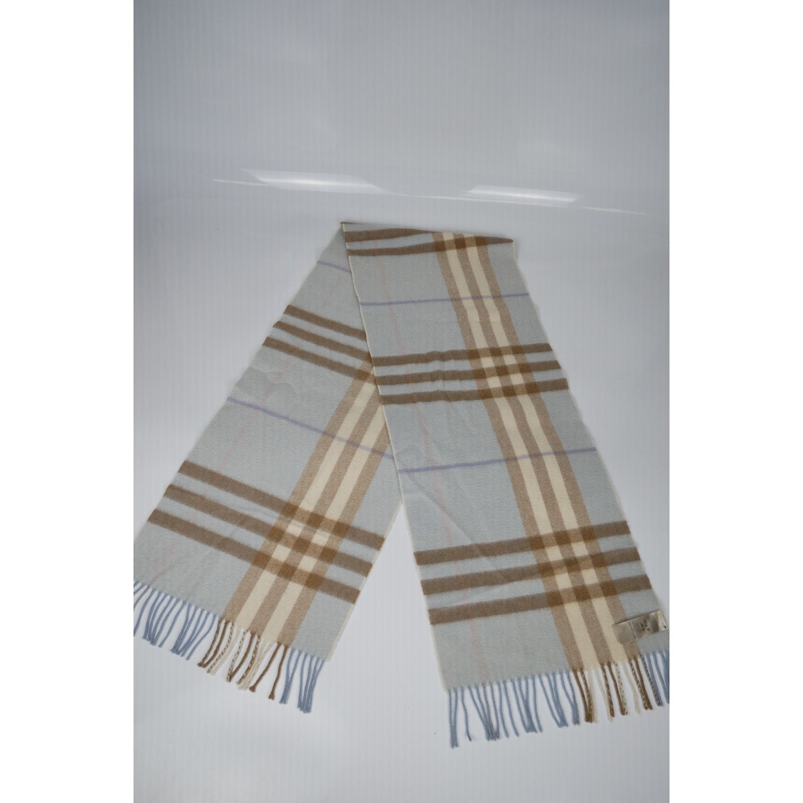 Burberry Turtle Blue Giant Check Cashmere Scarf Size ONE SIZE - 1 Thumbnail