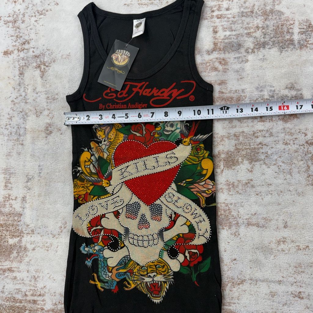 Ed Hardy 2000s Vintage Ed Hardy by Christian Audigier Tank Tops L Size L / US 10 / IT 46 - 6 Thumbnail