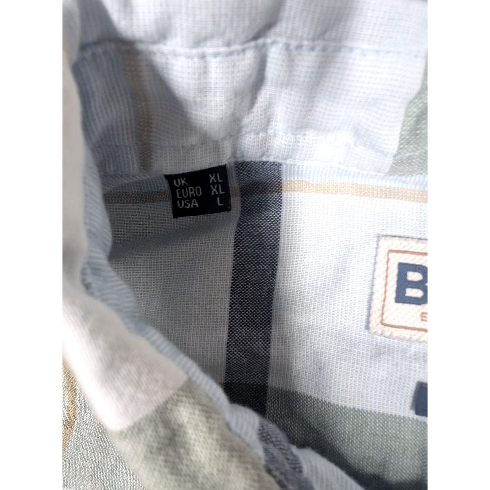 Barbour Barbour Shirt Mens Large Green Plaid Short Sleeve Button Down Linen Blend Size US L / EU 52-54 / 3 - 5 Thumbnail
