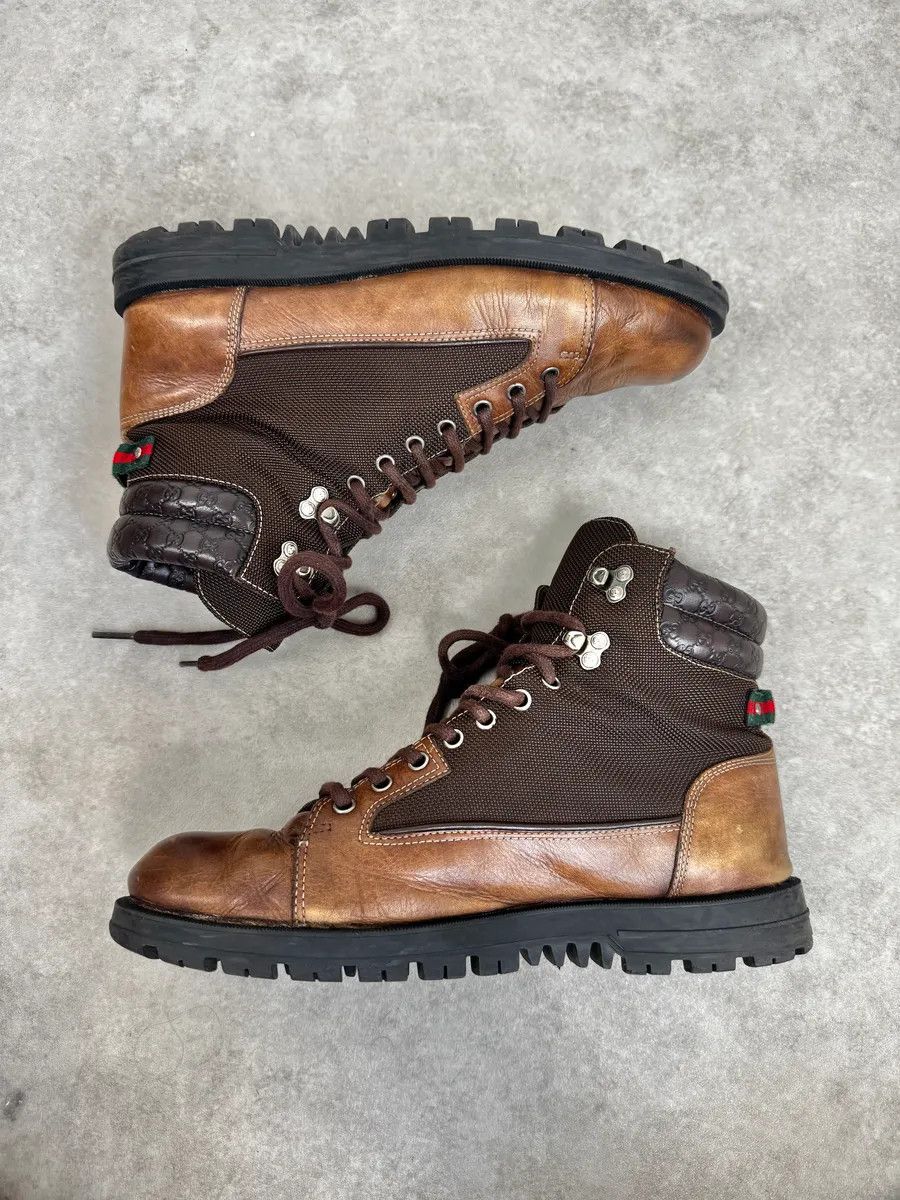 Gucci 2000s Gucci Brown Hybrid Leather Hiking Boots Size US 8 / EU 41 - 3 Thumbnail