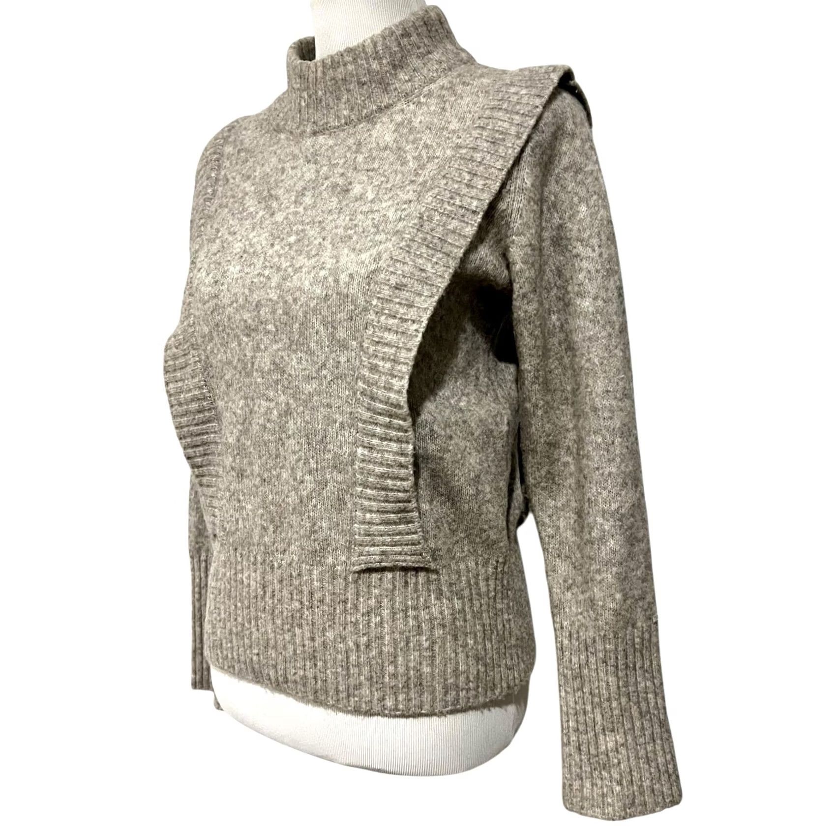 Vintage Katrin Uri Women’s Sweater Pullover Wool Blend Taupe Gray Mock Neck Sz M Pullover Wool Blend Gray Womens Sweater M Size M / US 6-8 / IT 42-44 - 2 Thumbnail