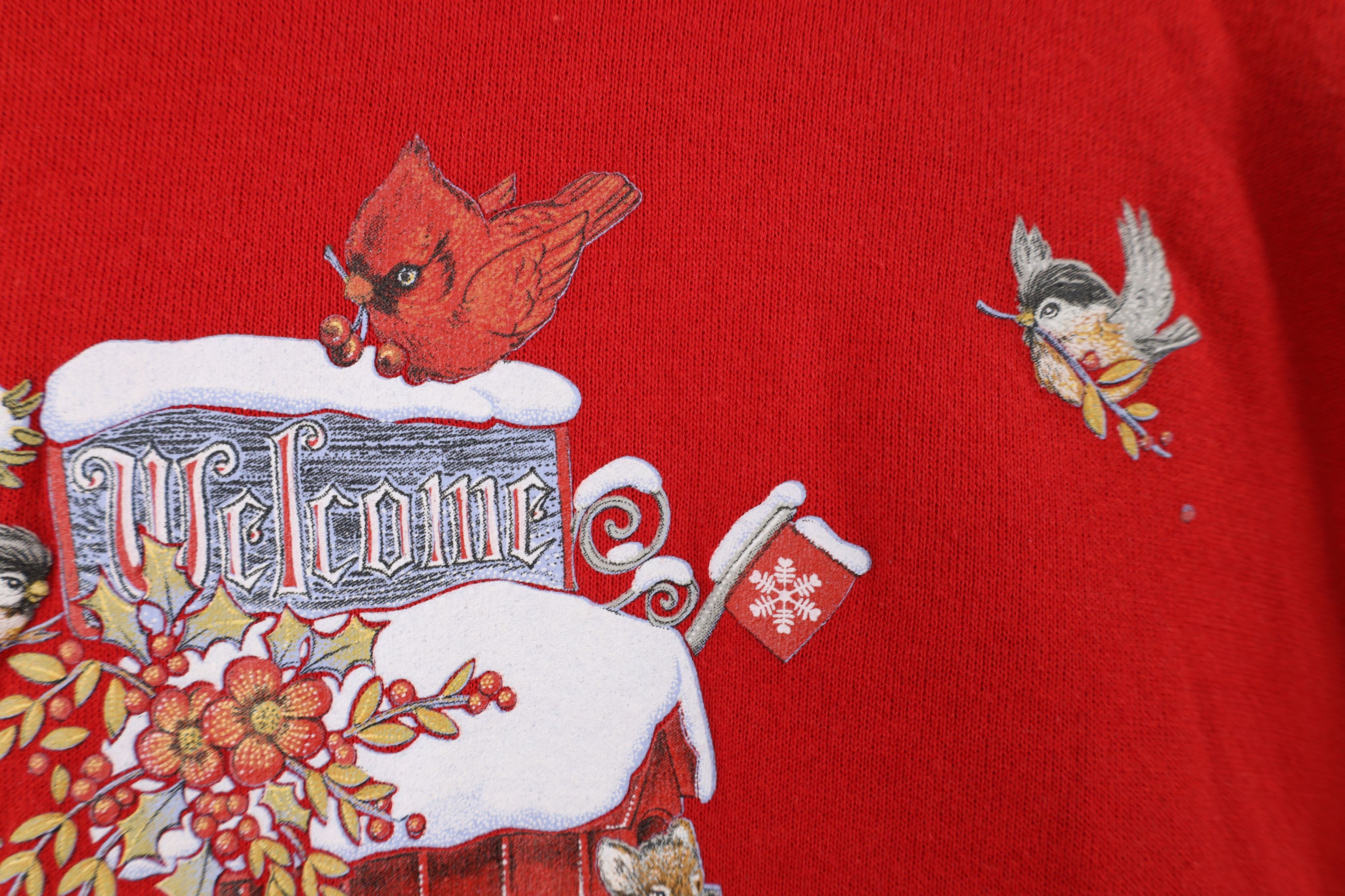 Vintage Vintage 90s Streetwear Snow Bird Flower Sweatshirt USA Size XL / US 12-14 / IT 48-50 - 5 Thumbnail