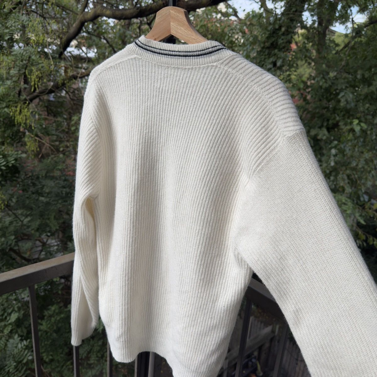 Vintage 60s Striped Acrylic Cardigan Sweater ERD Grunge Kurt Faded Size US L / EU 52-54 / 3 - 7 Thumbnail
