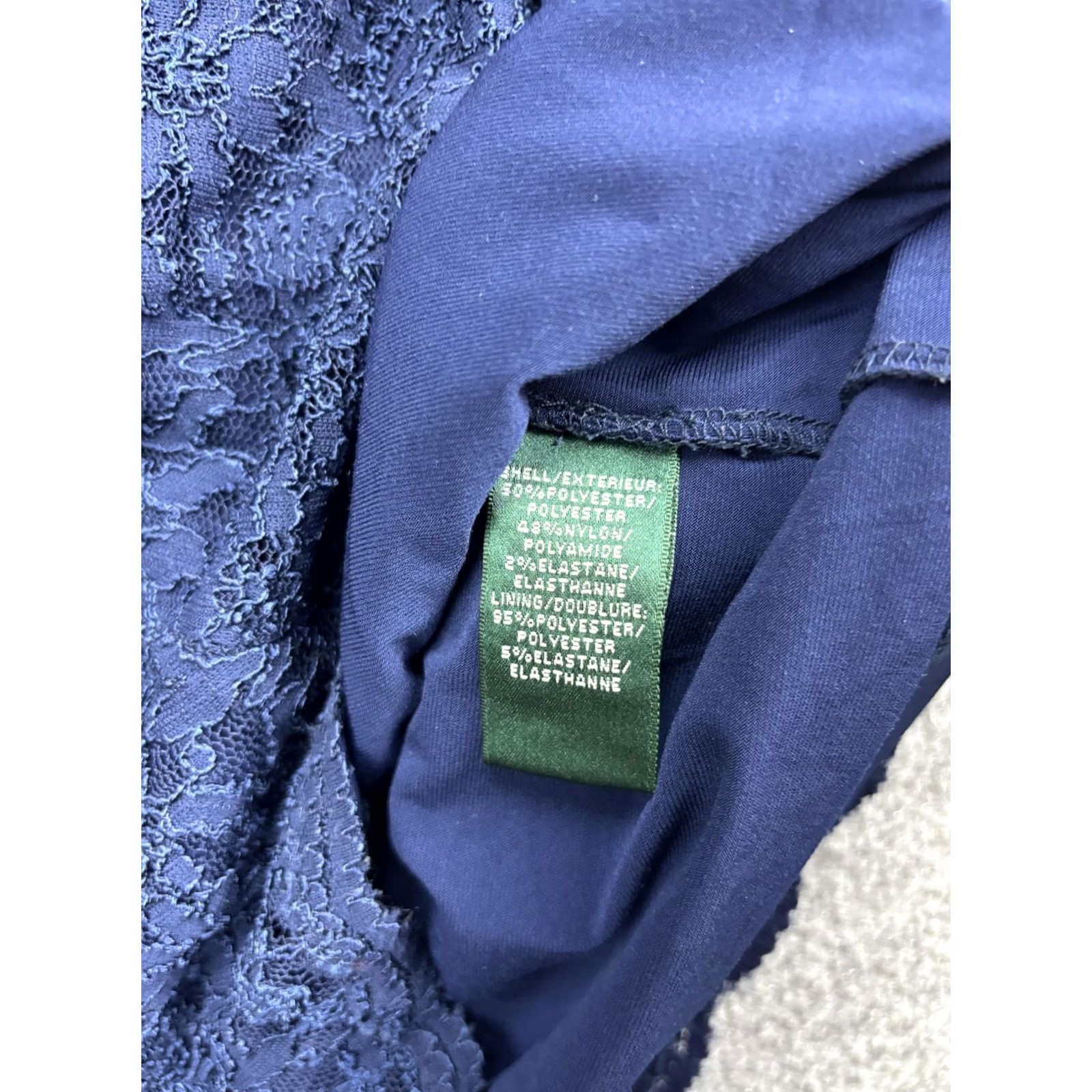 Ralph Lauren Lauren Ralph Lauren Dress Womens 8 Blue Lace 3/4 Sleeve Sheath Party Cocktail Size M / US 6-8 / IT 42-44 - 7 Thumbnail