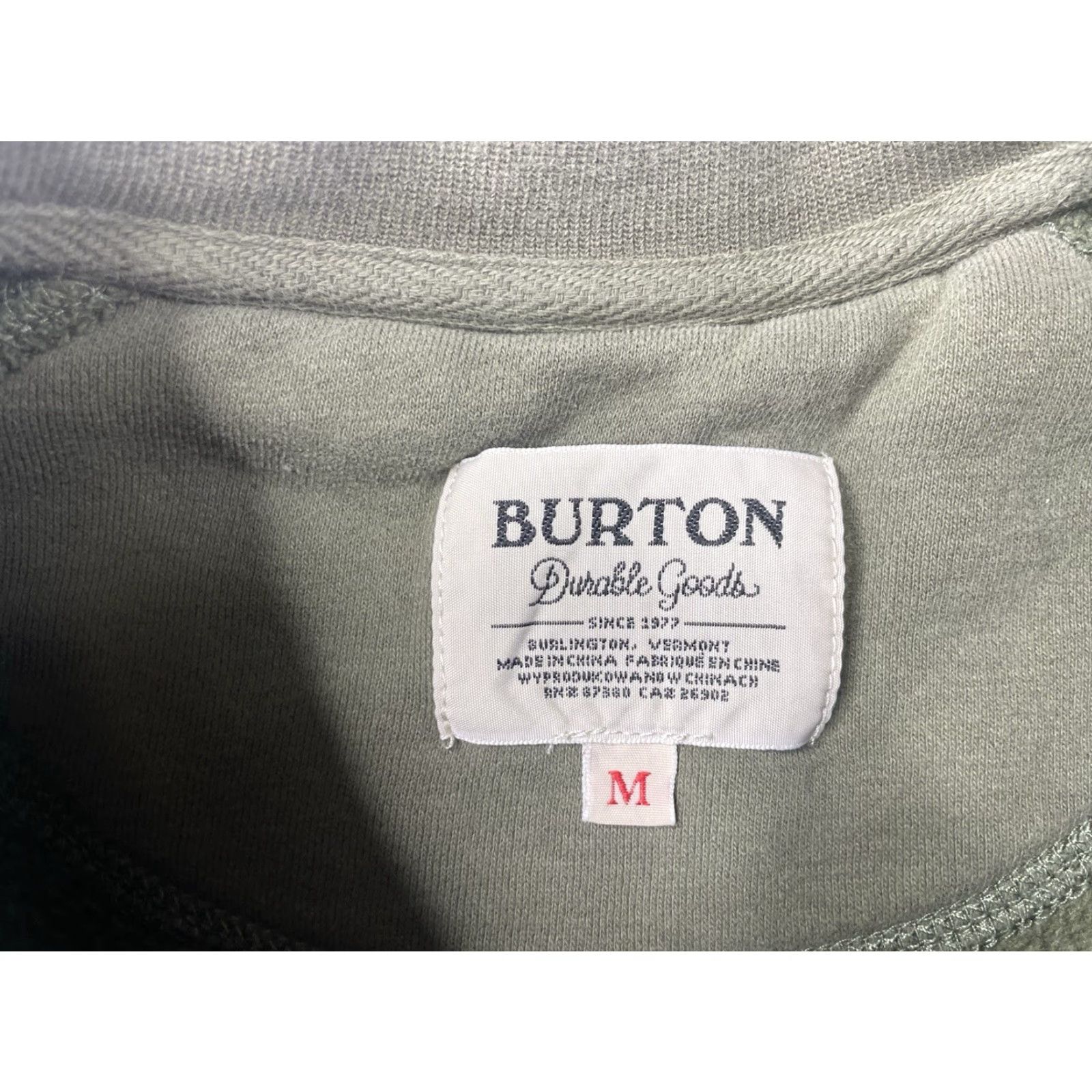 Burton Burton Sweatshirt Mens Medium Green Pullover Logo Crew Neck Long Sleeve Regular Fit Knit Cotton Blend Size US M / EU 48-50 / 2 - 2 Thumbnail