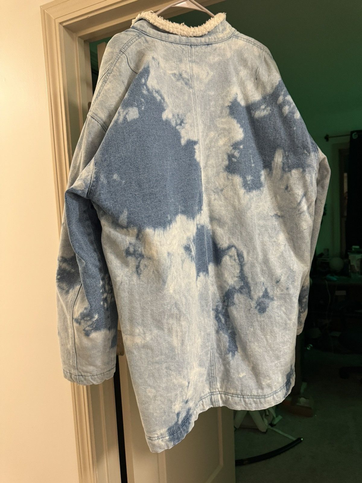 Forever 21 Bleached Denim Overcoat Jacket Sherpa Size US L / EU 52-54 / 3 - 9 Thumbnail