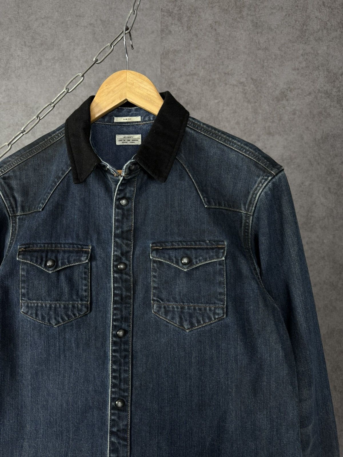 Allsaints Allsaints vintage designer denim shirt Size US M / EU 48-50 / 2 - 2 Thumbnail
