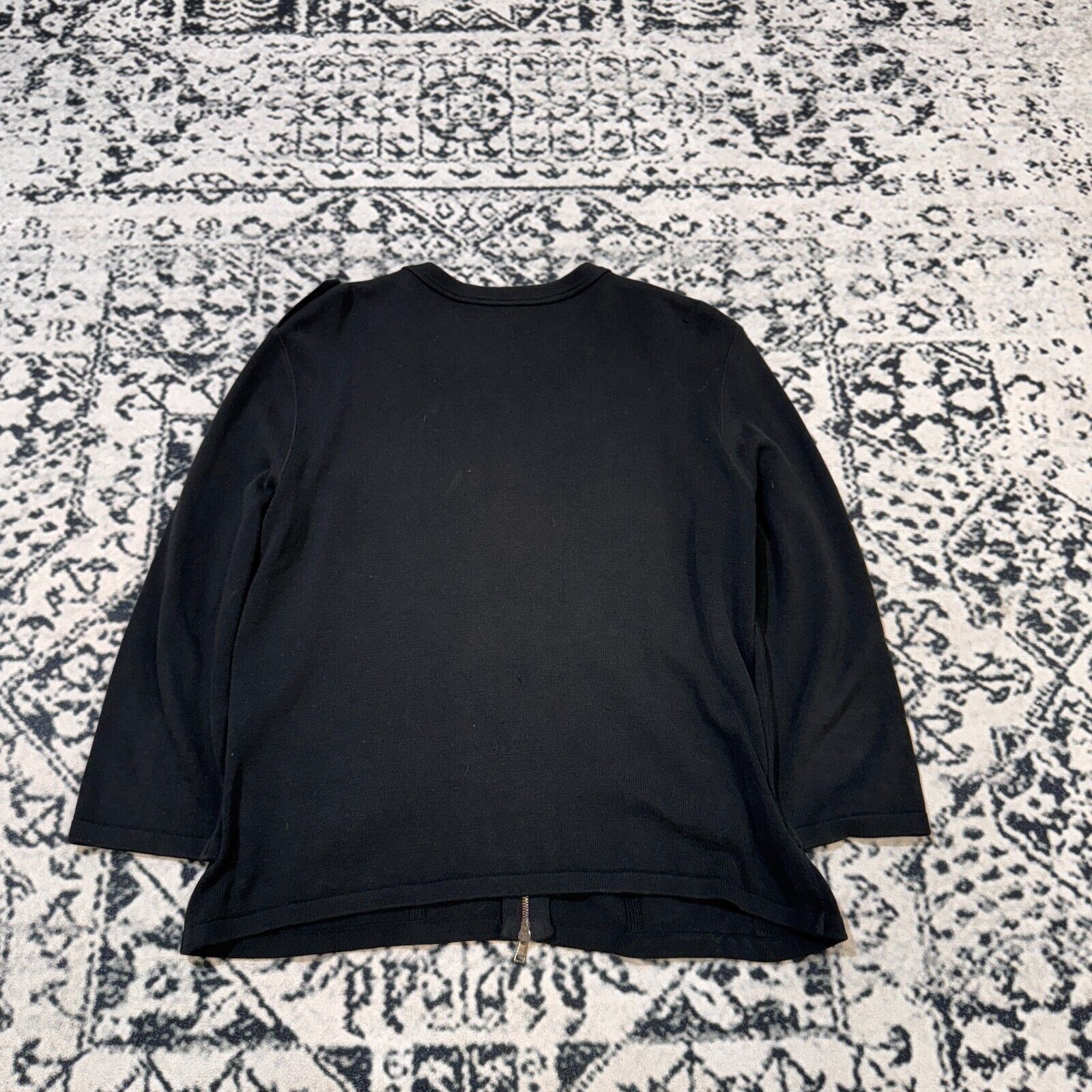 Vintage Vintage Marc Cain Black Cotton Zip Sweater Size M Y2K 90s Size US M / EU 48-50 / 2 - 17 Thumbnail