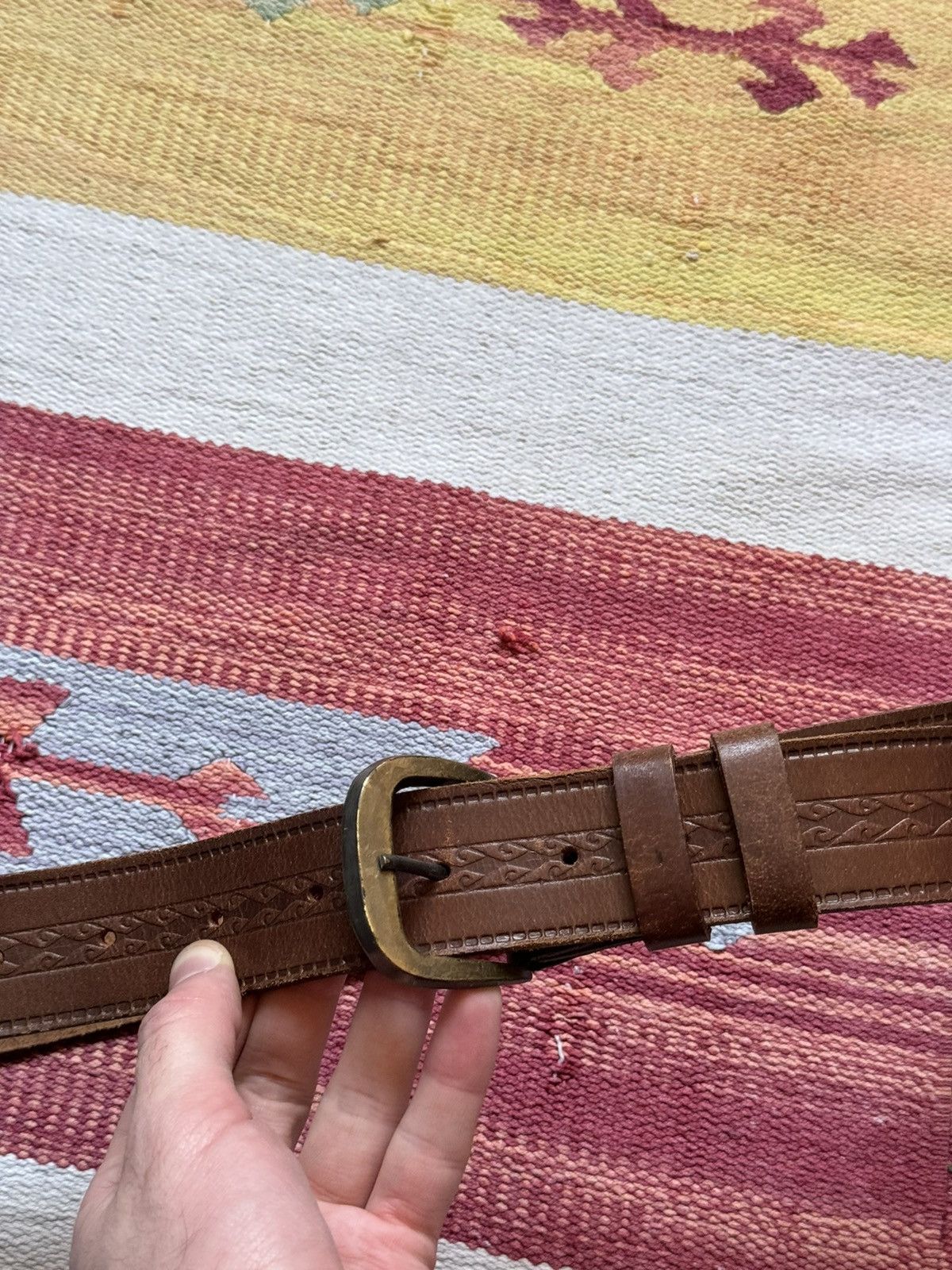 Genuine Leather Vintage 00’s Women’s Reo 1953 Genuine Leather Cowboy Belt Size ONE SIZE - 2 Thumbnail