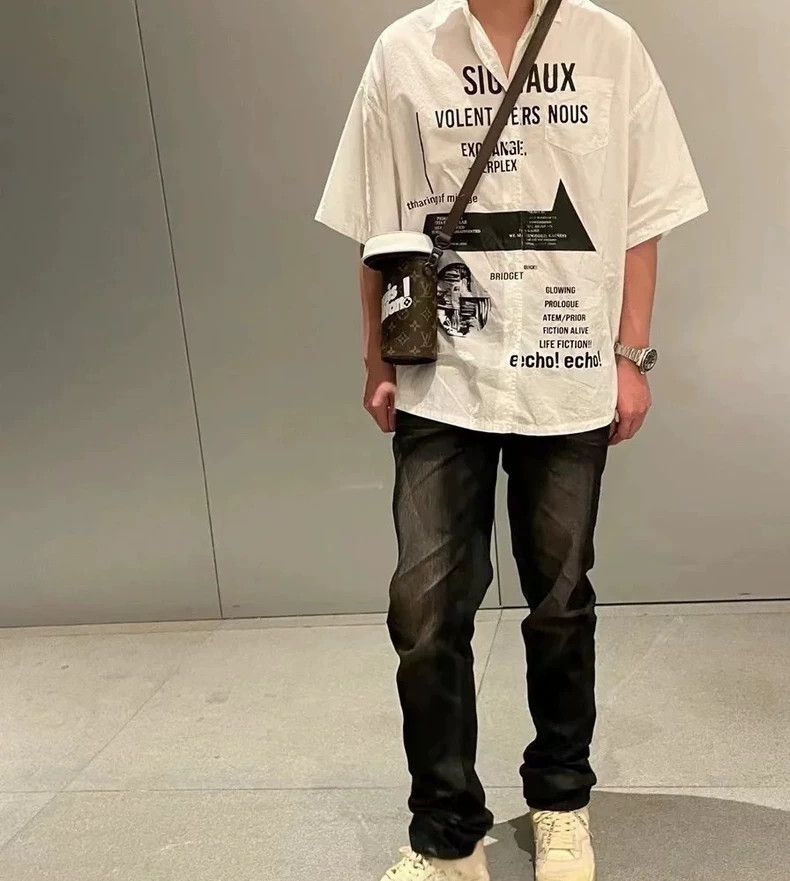 Raf Simons Raf Simons White Short Sleeve Bowling Shirt-2506 Size US M / EU 48-50 / 2 - 2 Thumbnail