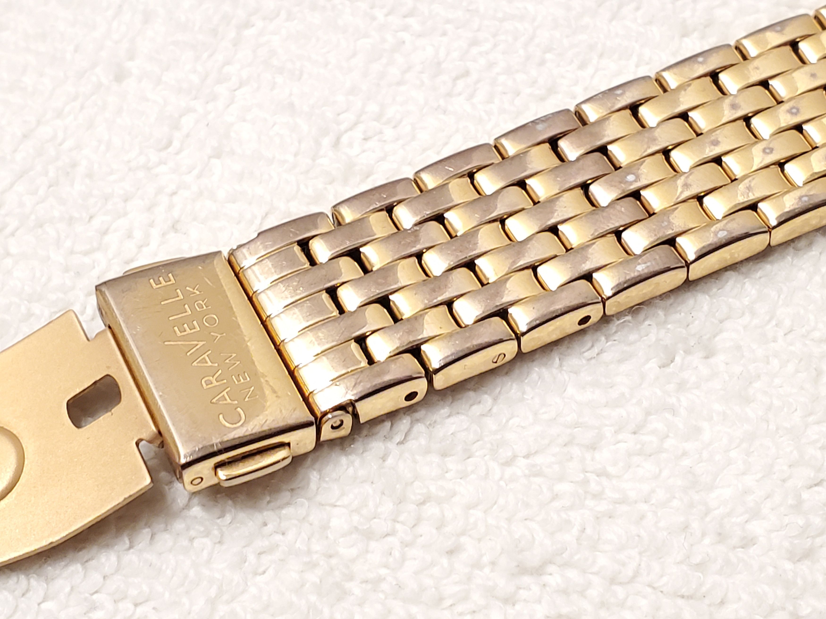 Caravelle by Bulova Caravelle New York Watch Crystals Bezel Mother Pearl Dial SS Size ONE SIZE - 6 Thumbnail