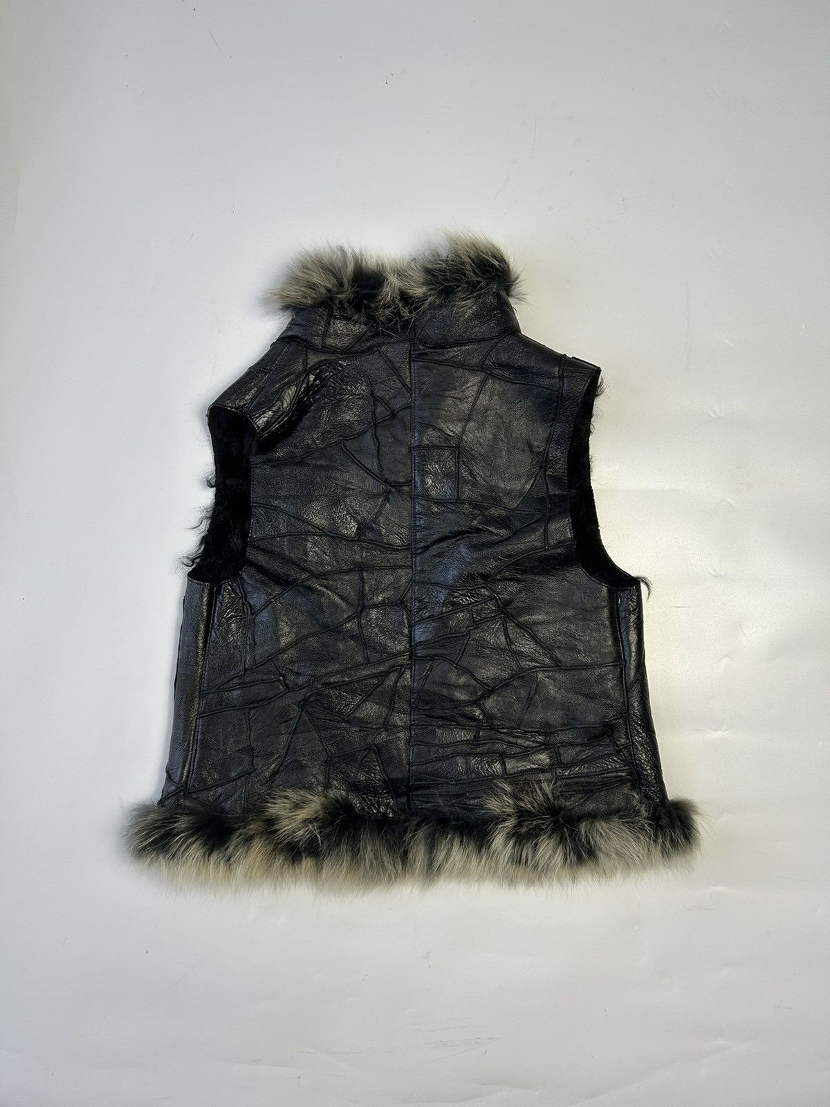 Japanese Brand DOUBLE SIDED SILVER FUR FOX LEATHER VEST Size ONE SIZE - 3 Thumbnail