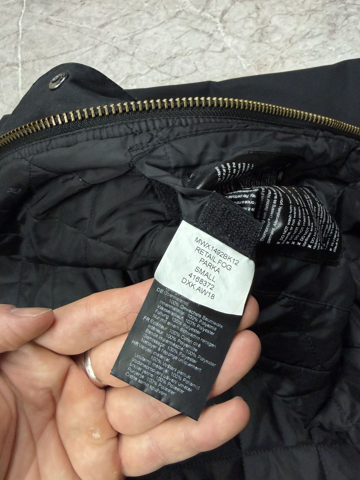 Barbour Barbour Retail Fog Parka Black Waxed Cotton Small Size US S / EU 44-46 / 1 - 7 Thumbnail