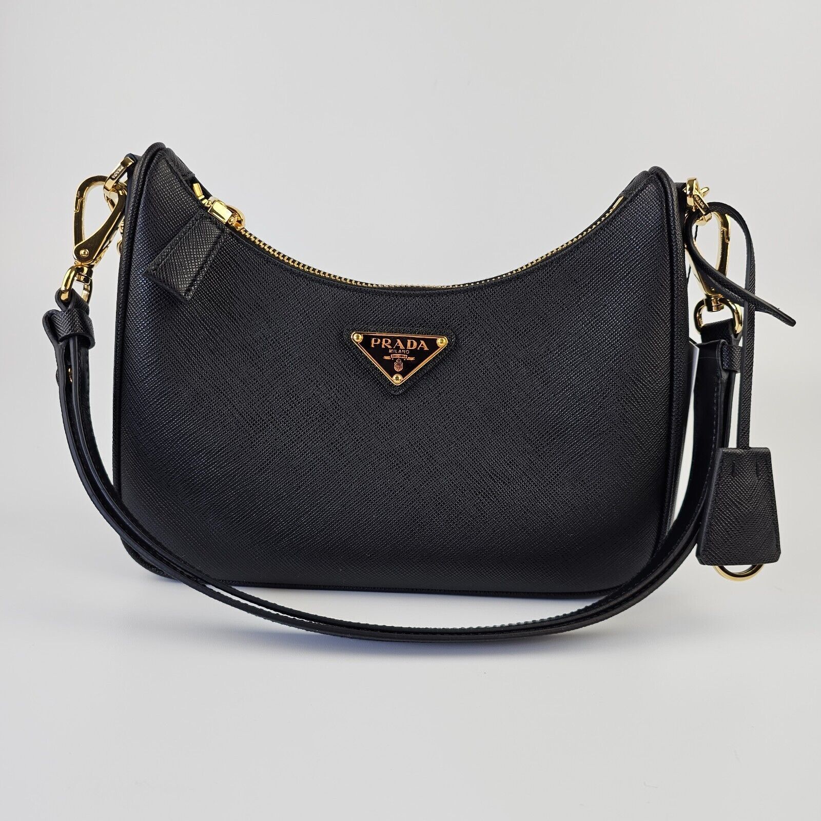 Prada PRADA Re-Edition Black Saffiano Mini Handbag New Size ONE SIZE - 1 Thumbnail