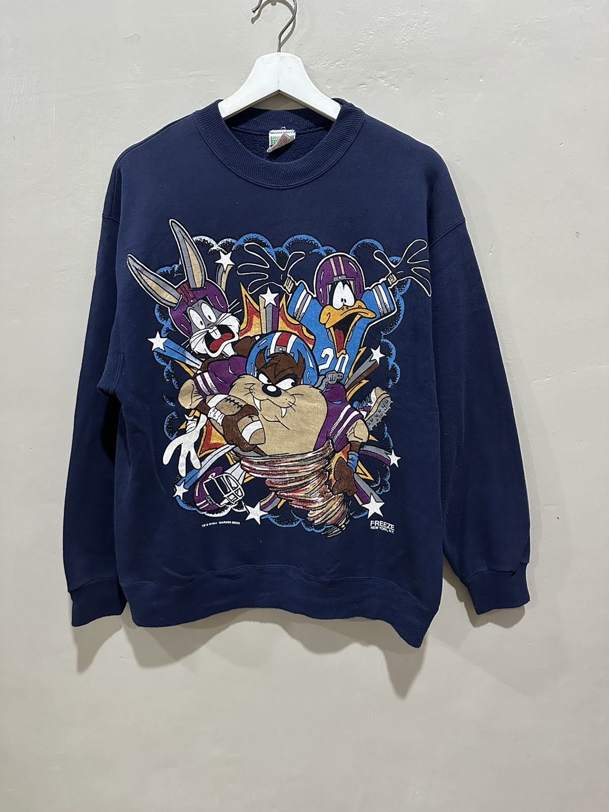 image of Disney x Warner Bros Freeze New York X Sweatshirt in Blue, Men's (Size Large)