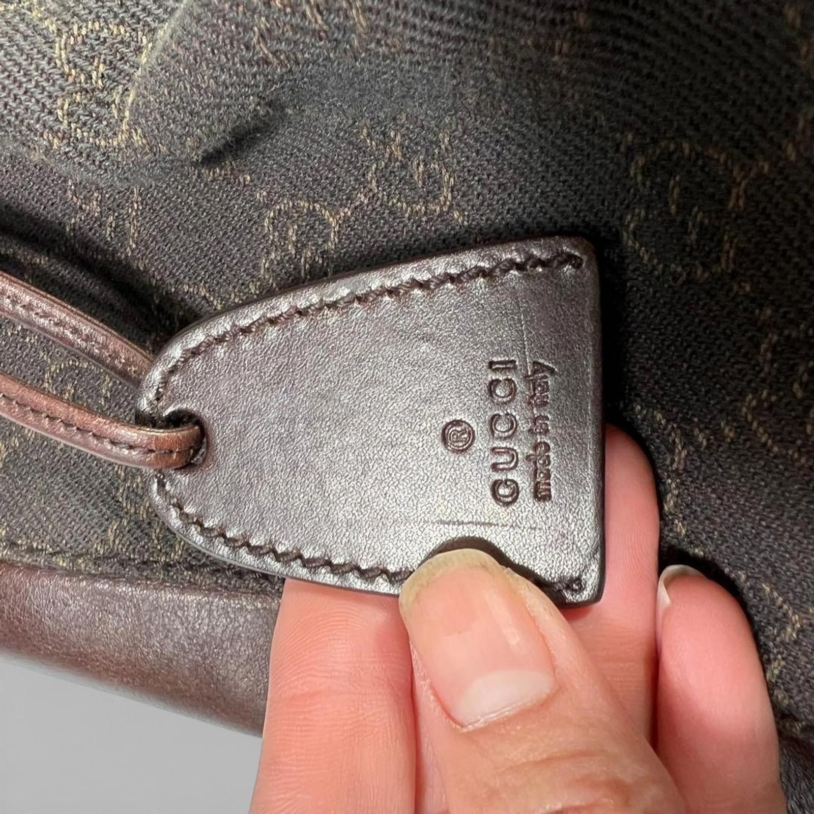 Gucci Gucci - Classic GG Canvas Brown Leather Tote Bag Size ONE SIZE - 4 Thumbnail