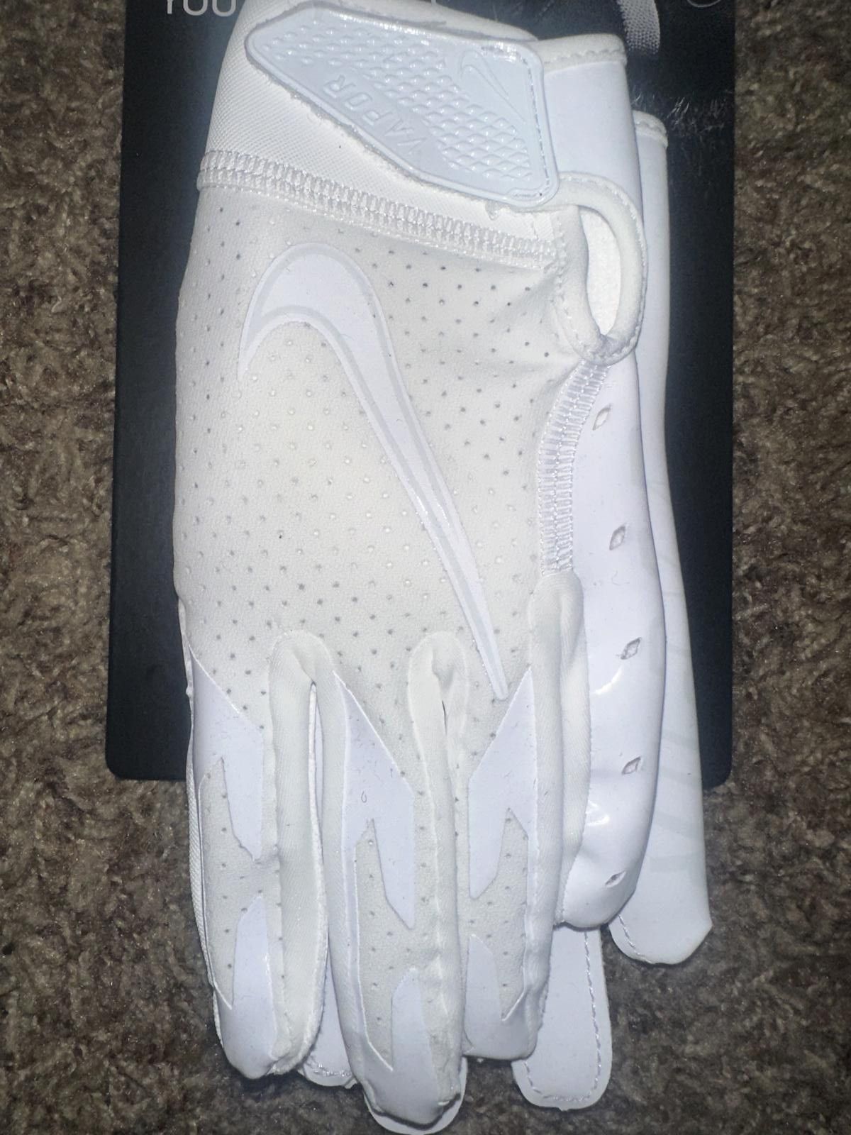 Nike Nike Vapor Jet 6.0 Youth Football Triple White Gloves Size ONE SIZE - 2 Thumbnail