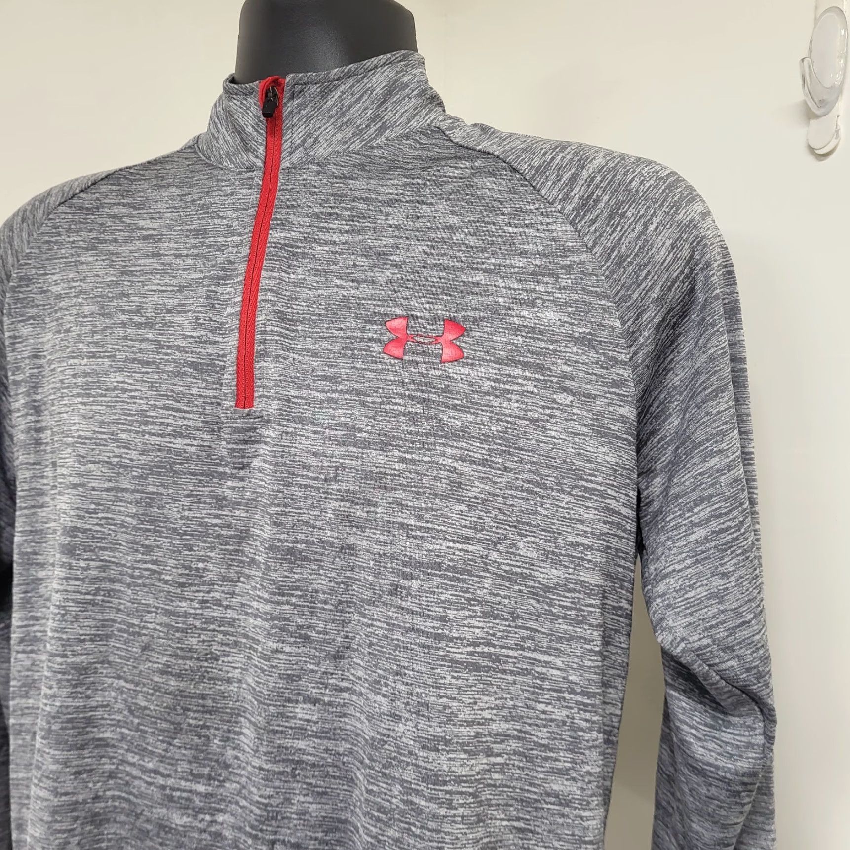 Under Armour Under Armour Sweater Men M Gray Heathered Loose Heatgear Performance Crew Neck Pullover Long Sleeve 1/2 Zip Size US M / EU 48-50 / 2 - 2 Thumbnail