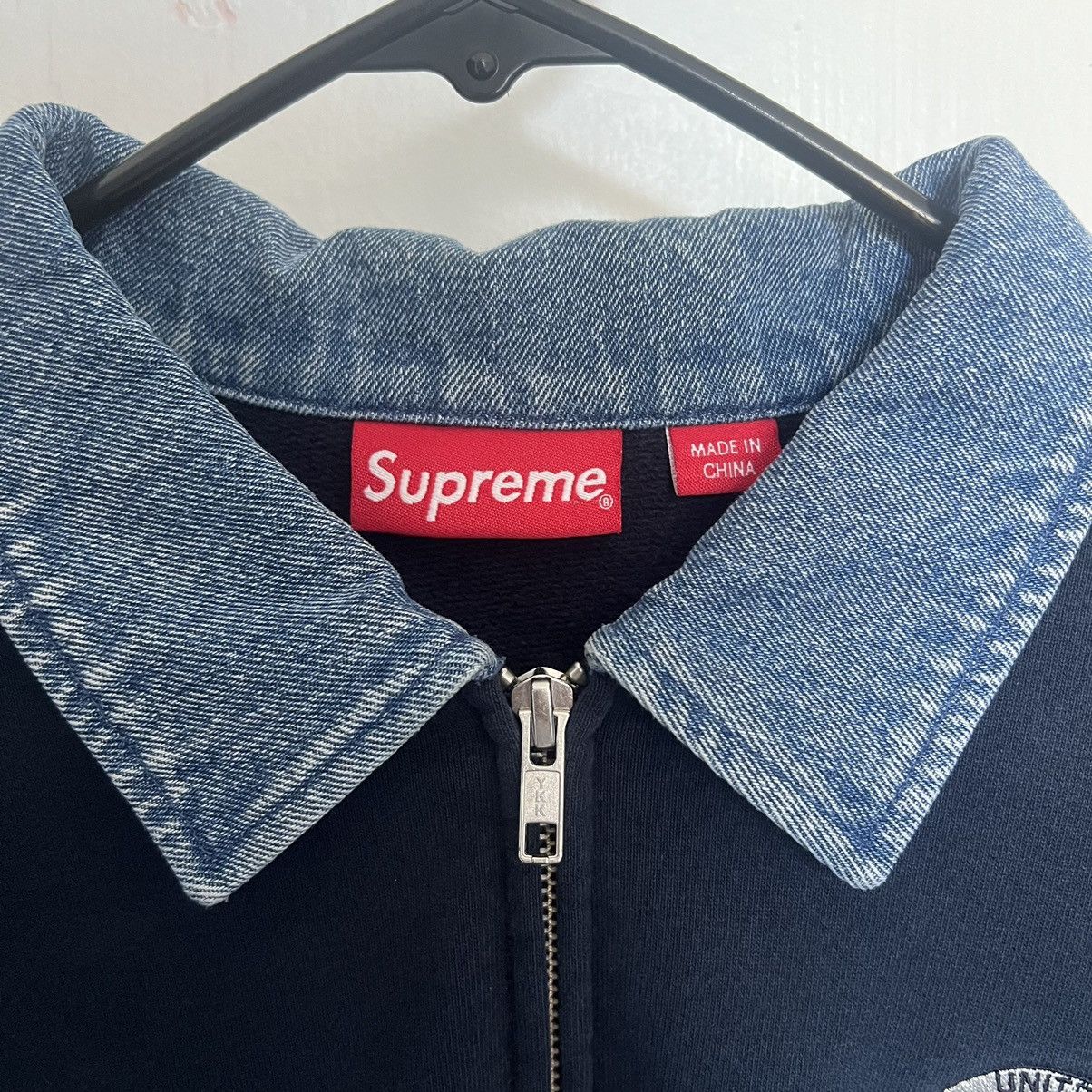 Supreme Supreme Denim Collar Half Zip Sweatshirt | Grailed