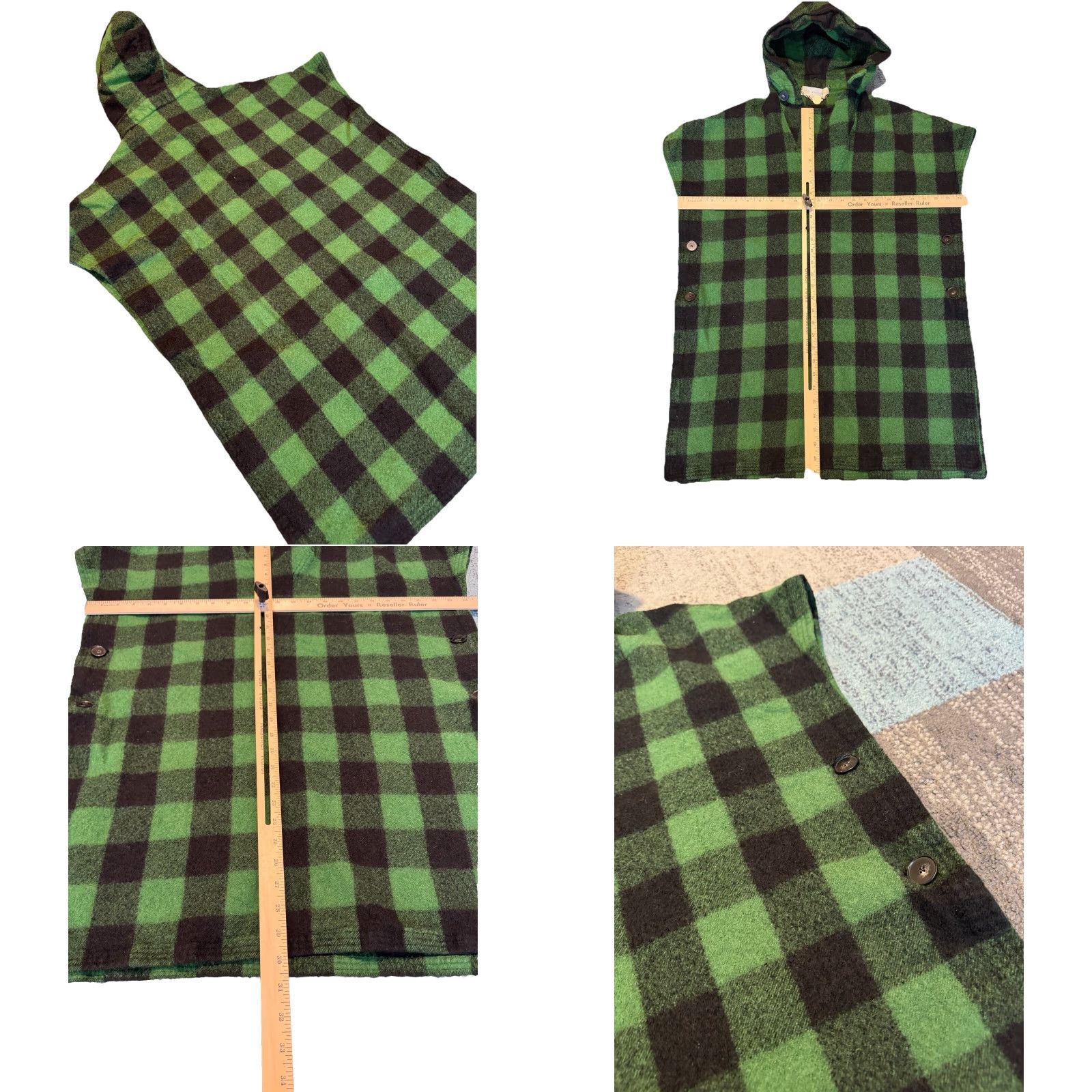 Stella McCartney Stella McCartney Poncho Wool Check Black Green Size 40 M Women Wool Poncho Casual Travel Size M / US 6-8 / IT 42-44 - 8 Thumbnail