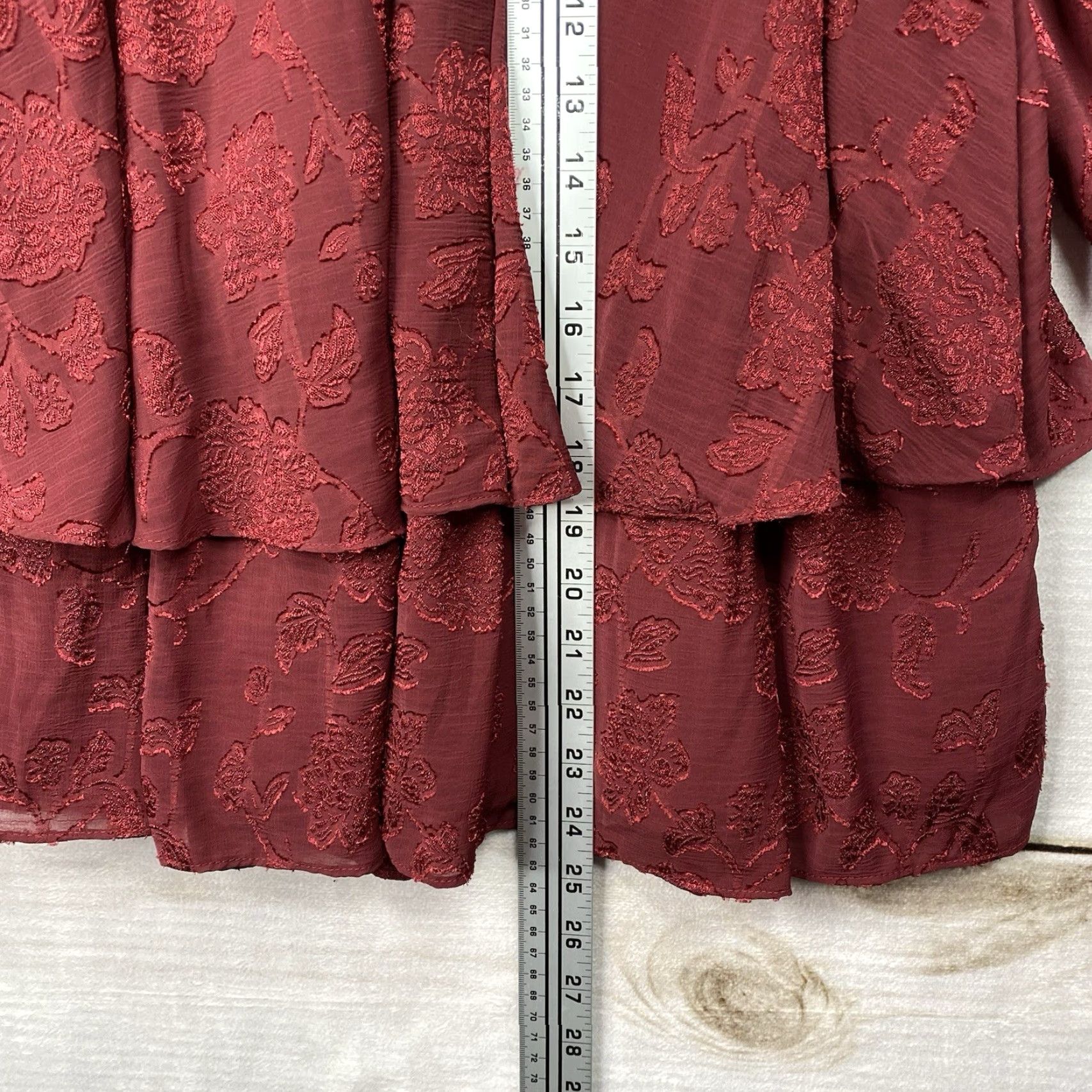 Vintage Altar'd State Blouse Shirt Womens M Burgundy Off Shoulder Long Sleeve Tunic Bohemian Prairie Cottagecore Size M / US 6-8 / IT 42-44 - 3 Thumbnail