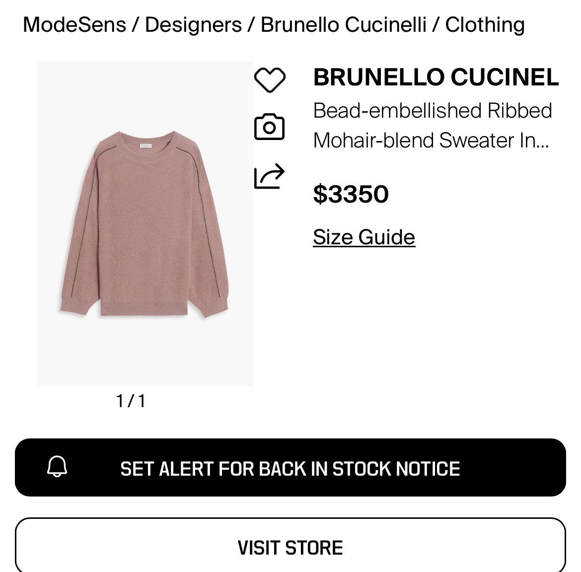 Brunello Cucinelli Brunello Cucinelli Bead-Embellished Mohair-Blend Sweater Size XS / US 0-2 / IT 36-38 - 20 Thumbnail