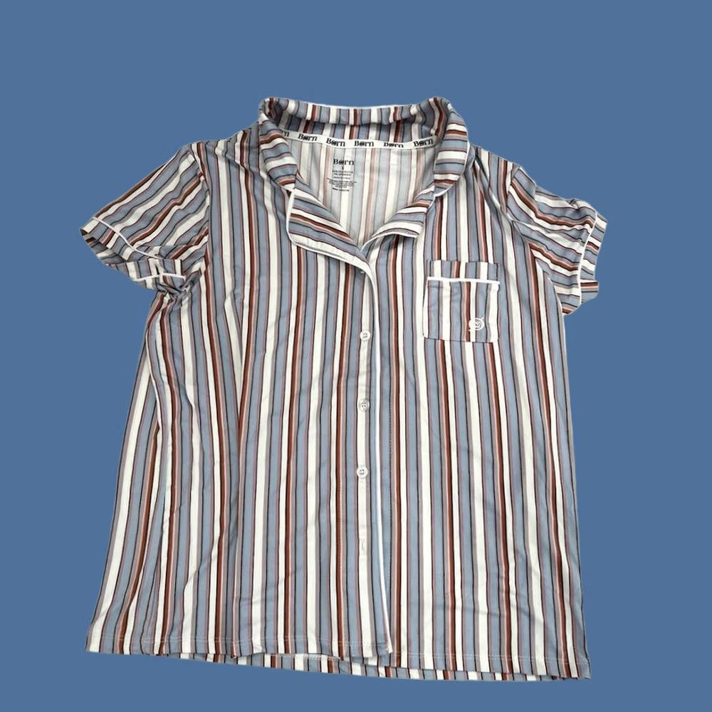 Born Born Pajama Top Women's Large Striped Size L / US 10 / IT 46 - 1 Thumbnail