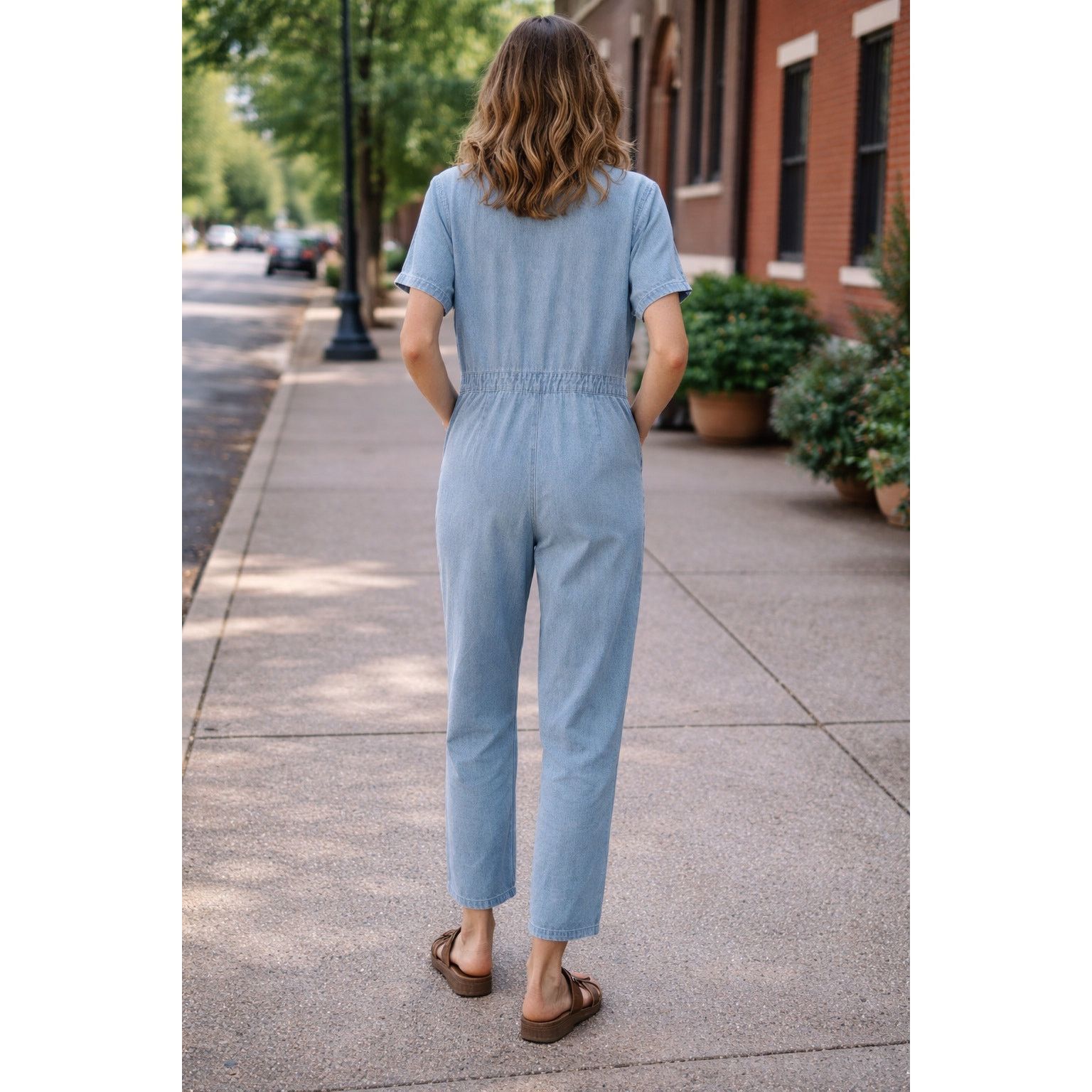 Topshop Topshop Short Sleeve Stone Boiler Jumpsuit - Sz 12 Size 34" / US 12 / IT 48 - 2 Thumbnail