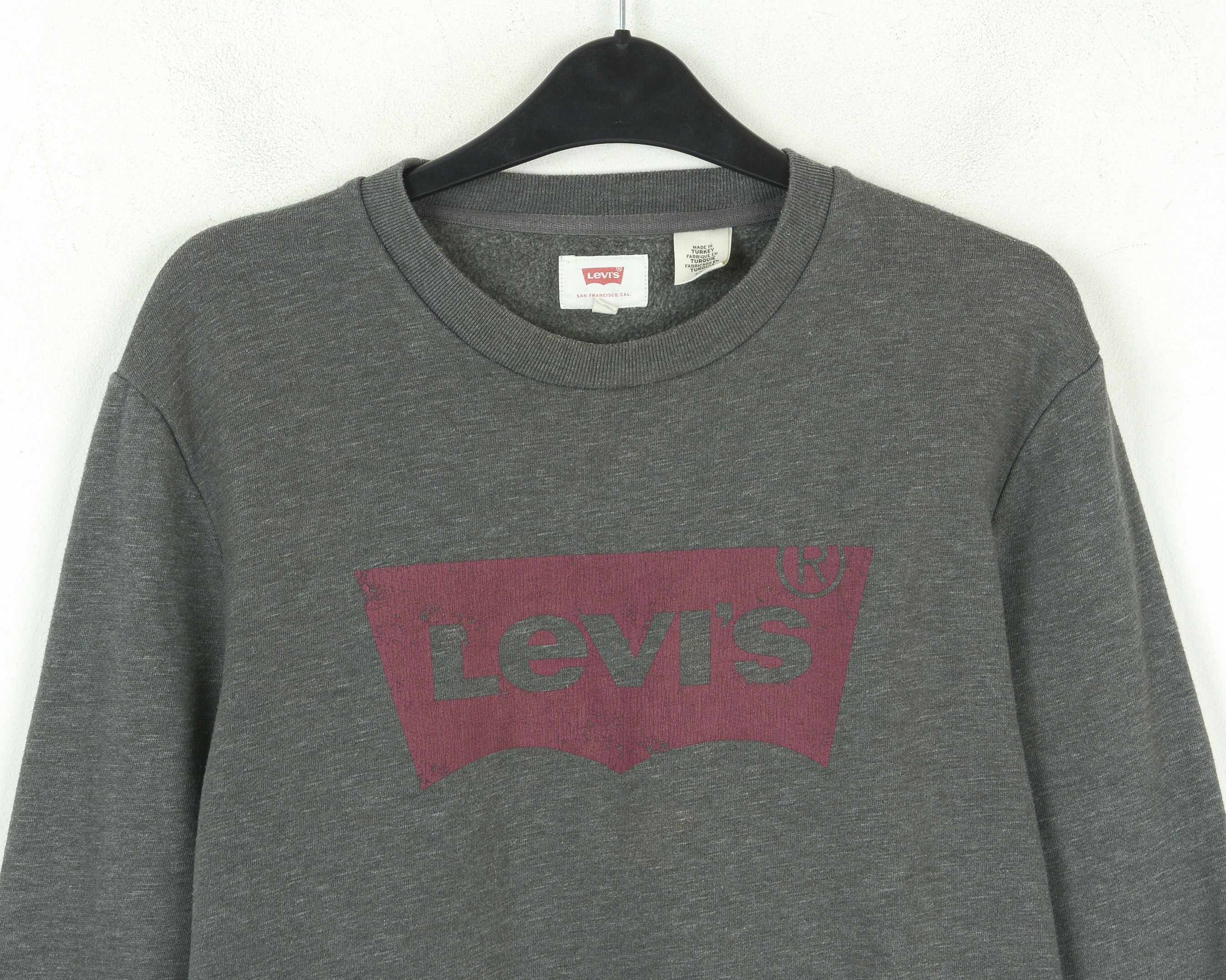 Levi's Pullover Jumper Sweatshirt Sweater Crew Neck Grey Cotton Top Size US S / EU 44-46 / 1 - 5 Thumbnail