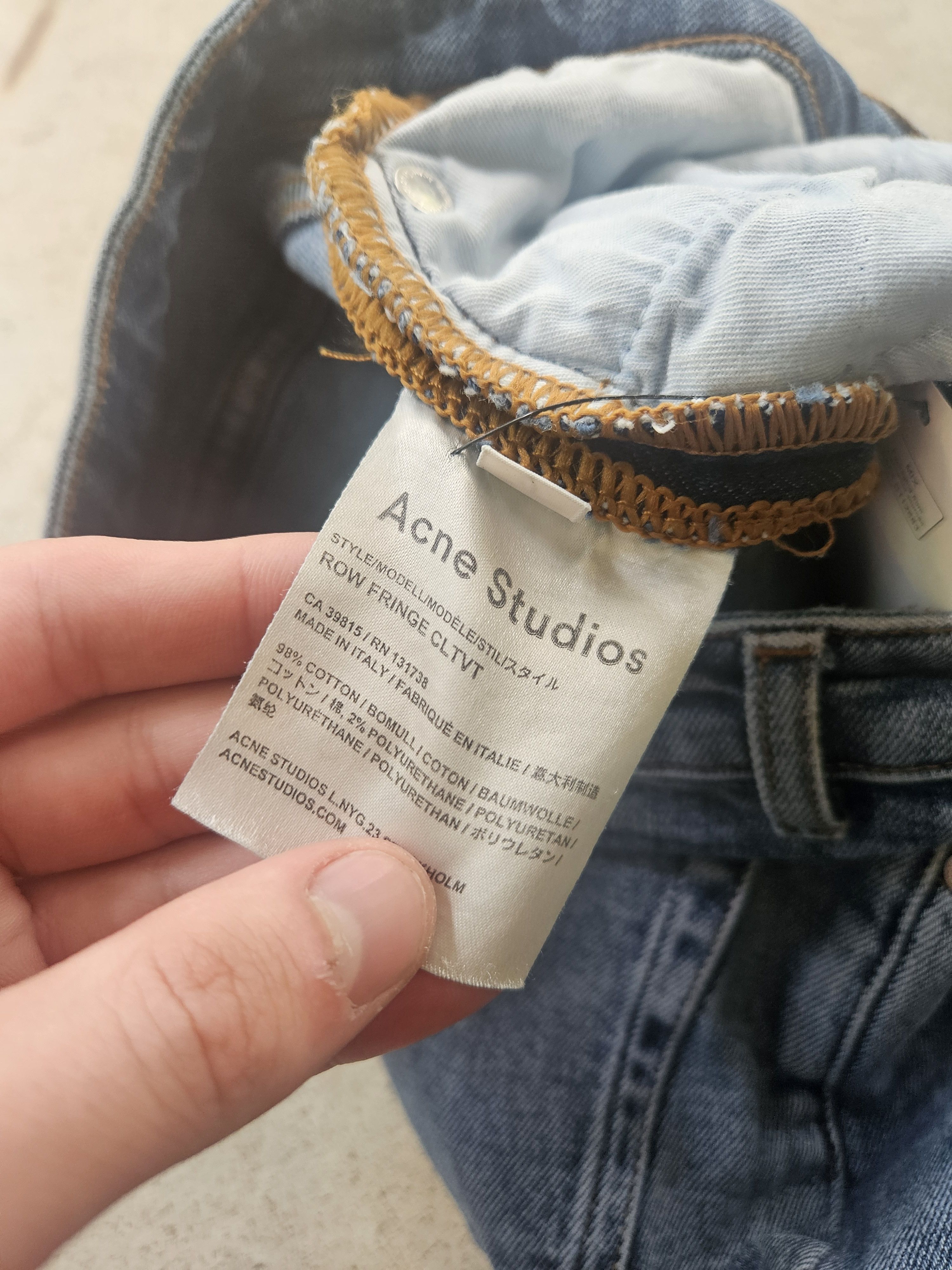 Acne Studios Row Fringe CLTVT Blue Denim Jeans Size US 26 / EU 42 - 11 Thumbnail