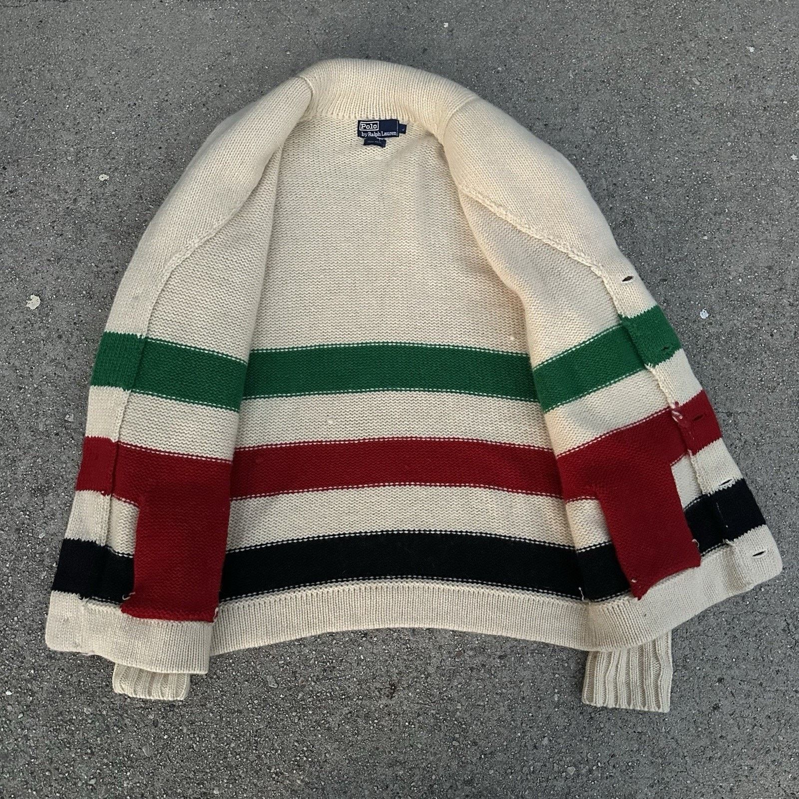 Hudsons Bay × Polo Ralph Lauren × Vintage Vintage Polo Ralph Lauren Wool Shawl Collar Cardigan Sweater Size US L / EU 52-54 / 3 - 3 Thumbnail
