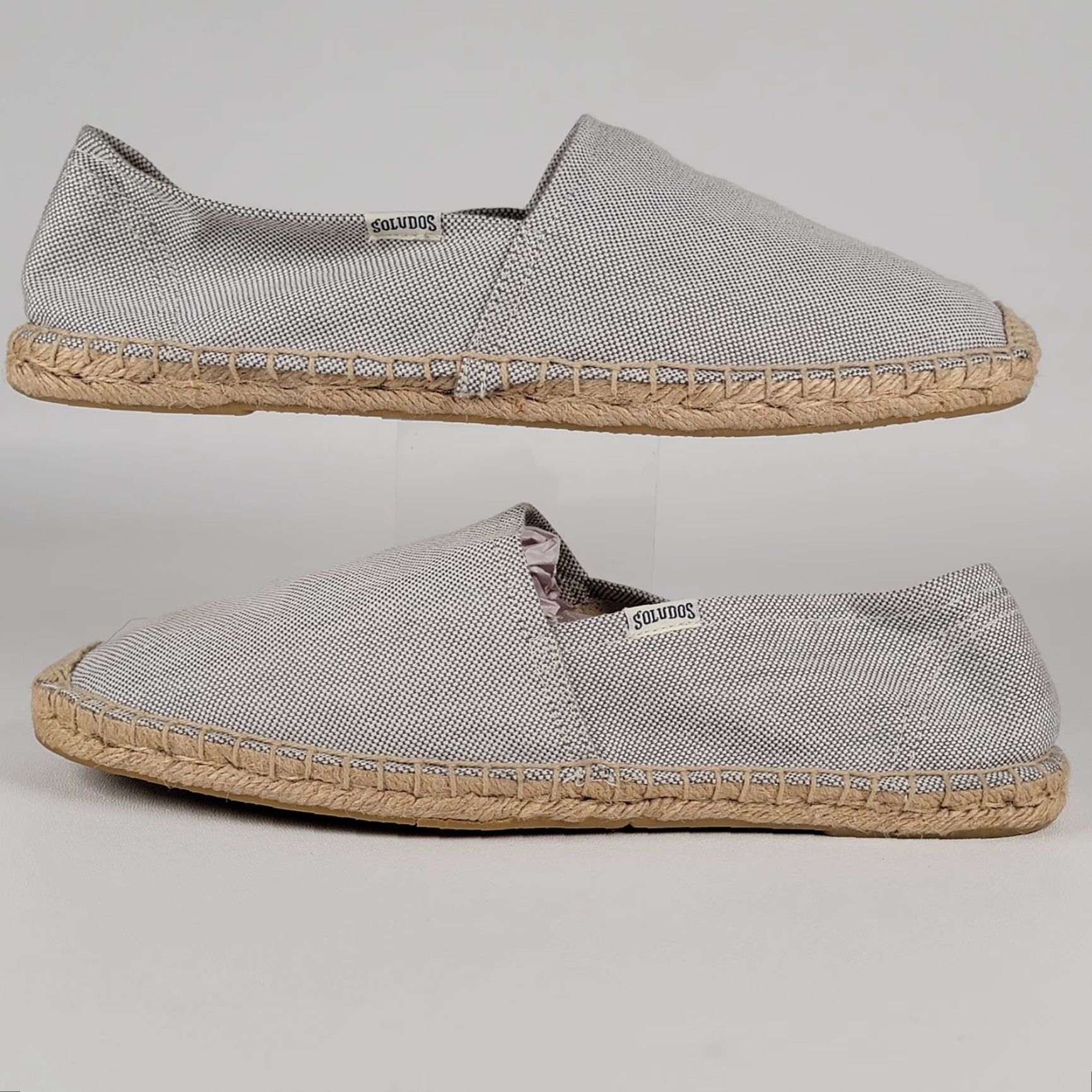 Soludos Soludos Almond Toe Platform Espadrille Slip On Gray Textile Canvas Women Size 9 Slip-On Casual Bohemian Nature 90s Style Womens Size US 7 / IT 37 - 5 Thumbnail