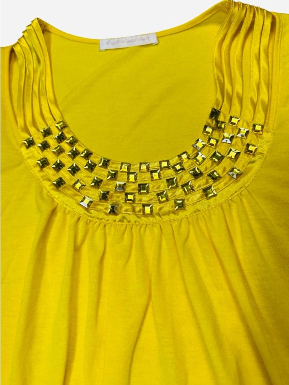 Other Layered With Love Yellow Embellished Scoop-Neck Top Size S Size S / US 4 / IT 40 - 4 Thumbnail