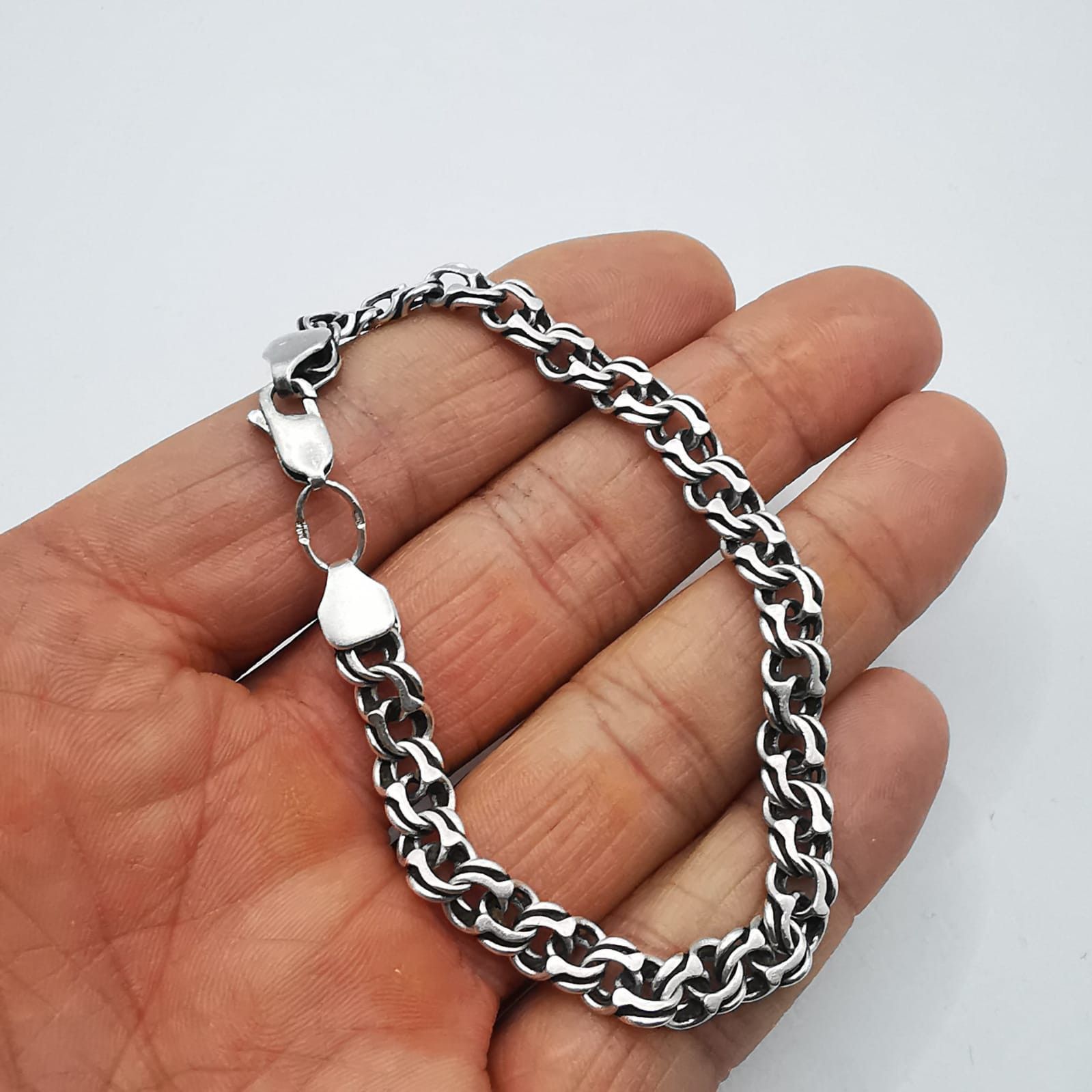 Sterling Silver × Vintage Vintage Bracelet Jewelry,925 Sterling Silver,Handmade 13,09g Size ONE SIZE - 6 Thumbnail