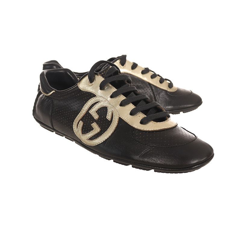 Gucci Gucci Leather Casual Sneakers in Black 0079 Size US 7.5 / EU 40-41 - 1 Thumbnail